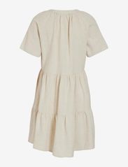 Vila - VIPRISILLA S/S V-NECK SHORT DRESS - short dresses - super light natural melan - 1