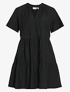 VIPRISILLA S/S V-NECK SHORT DRESS - BLACK BEAUTY