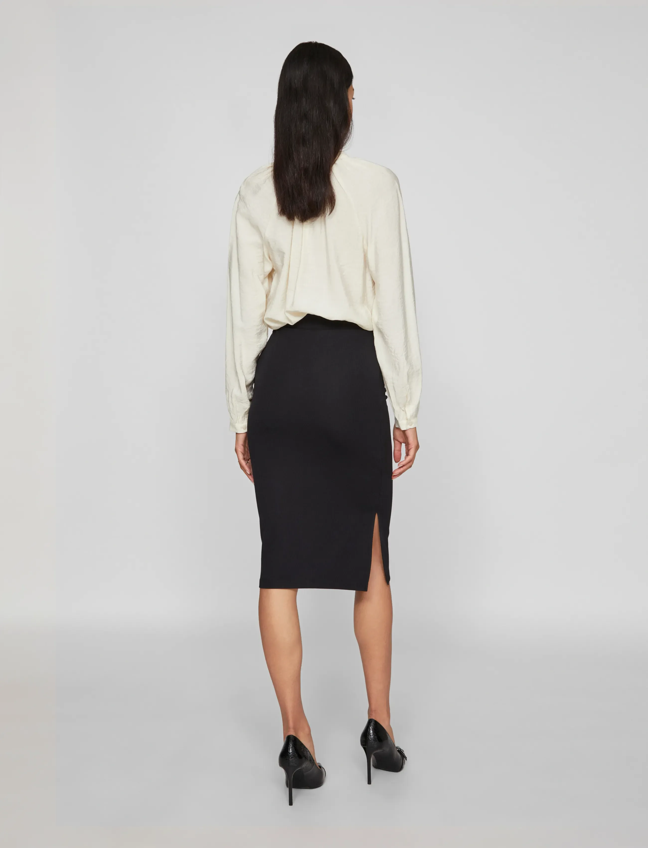 Vila - VILIE HW TUBE SKIRT - NOOS - black beauty - 3