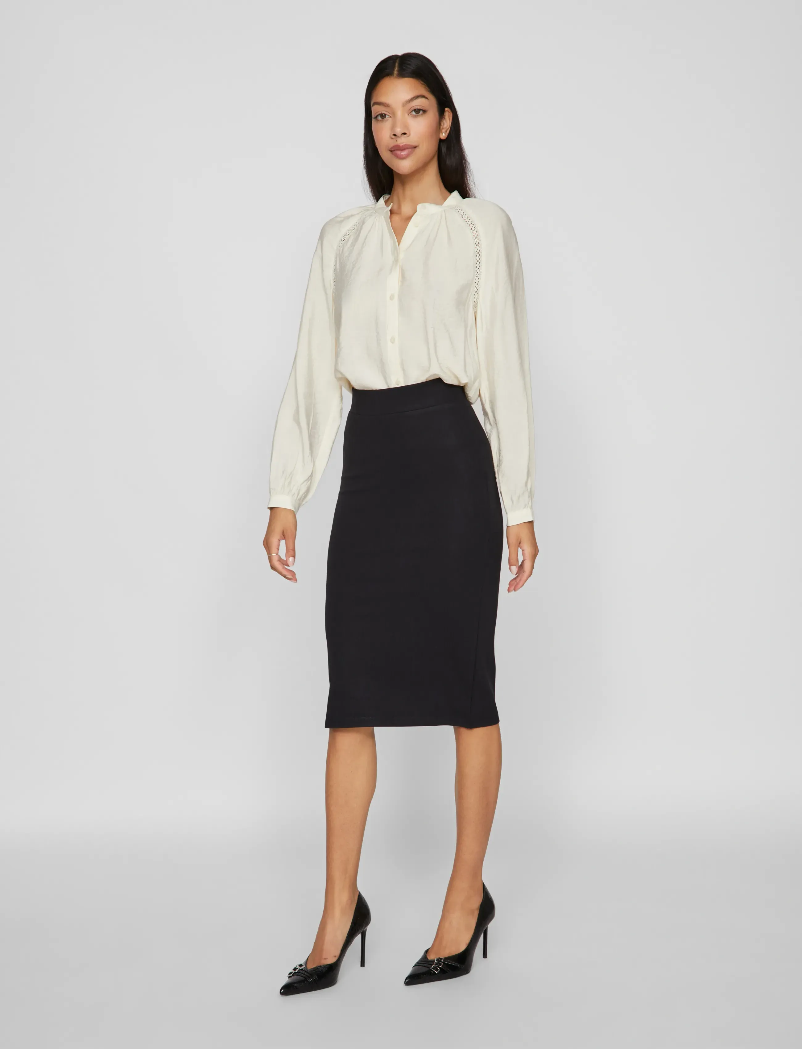 Vila - VILIE HW TUBE SKIRT - NOOS - black beauty - 4