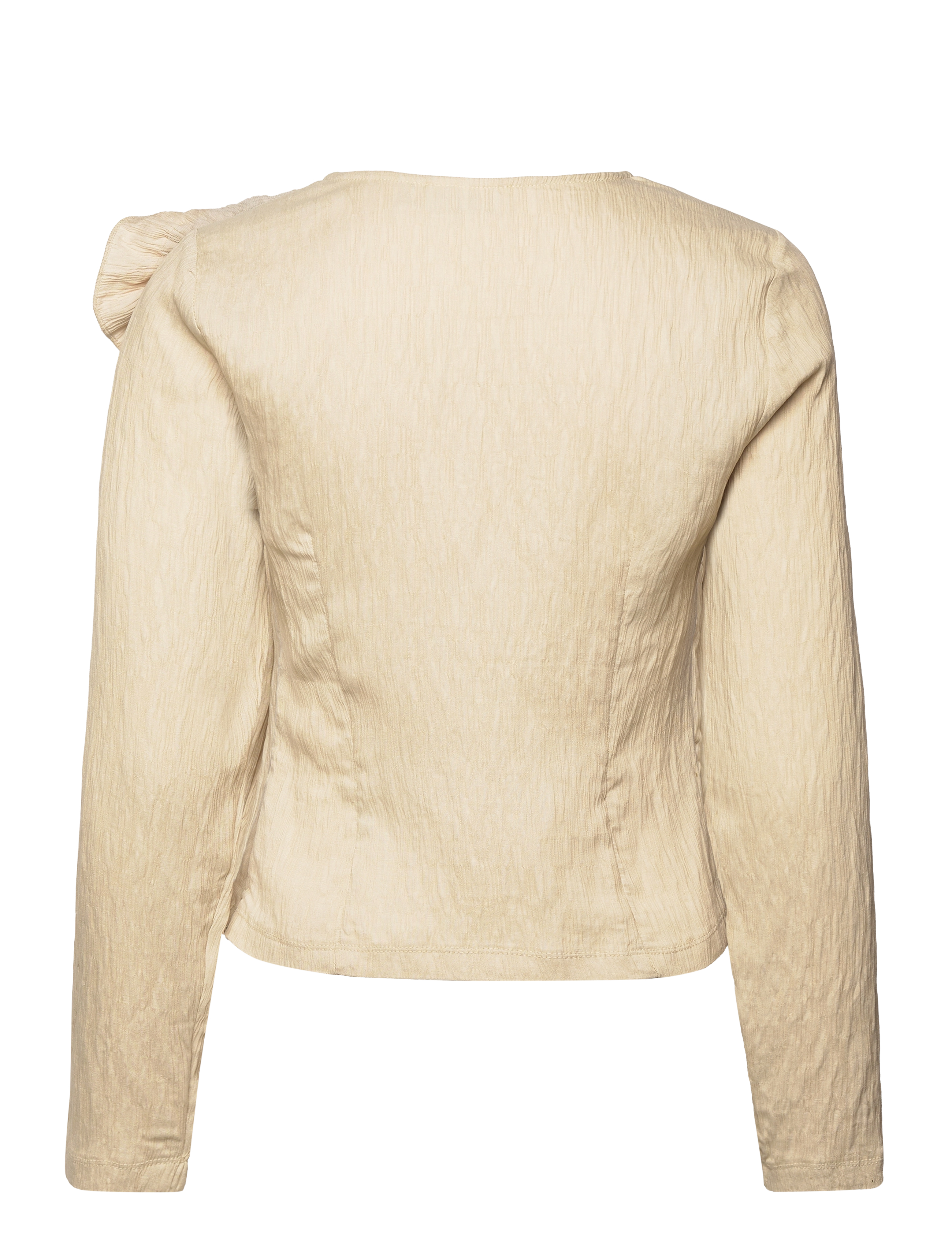 Vila - VIFLOWERY SHORT L/S V-NECK TOP /E - langärmlige blusen - cement - 2