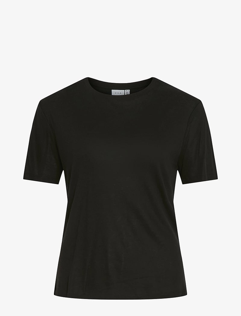 Vila - VIALEXIA O-NECK S/S T-SHIRT - NOOS - t-shirts - black beauty - 1