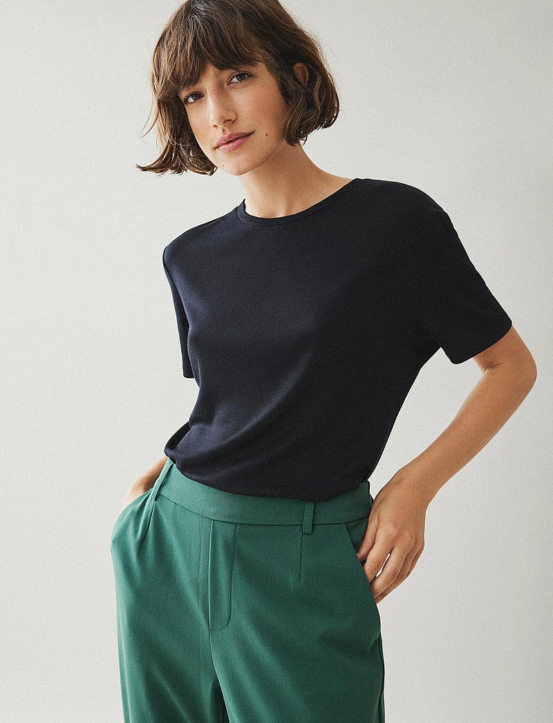 Vila - VIALEXIA O-NECK S/S T-SHIRT - NOOS - t-shirts - black beauty - 0