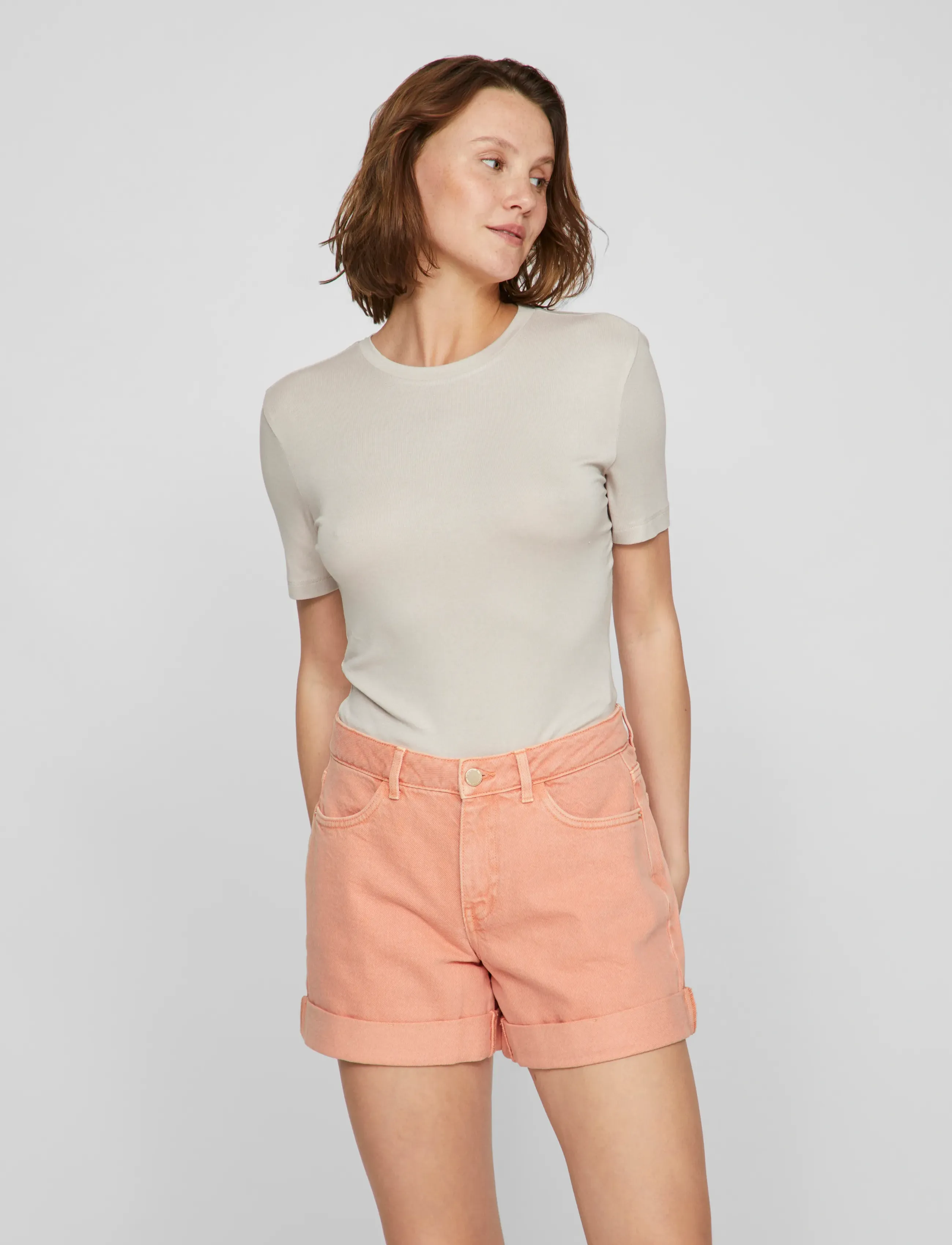 Vila VIALEXIA O-NECK S/S T-SHIRT - NOOS - T-skjorter & Topper - SILVER GRAY / grey