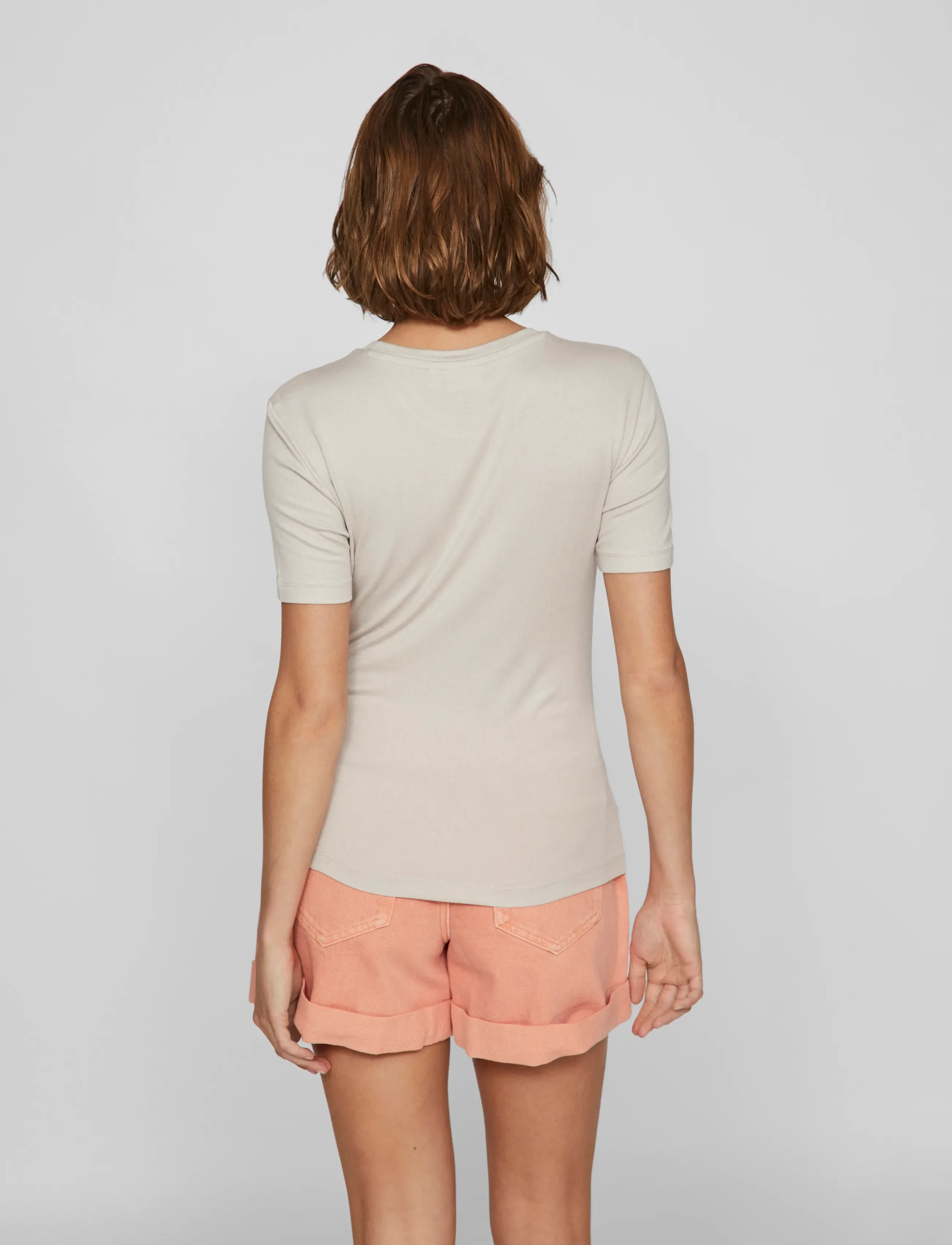 Vila - VIALEXIA O-NECK S/S T-SHIRT - NOOS - t-shirts - silver gray - 3