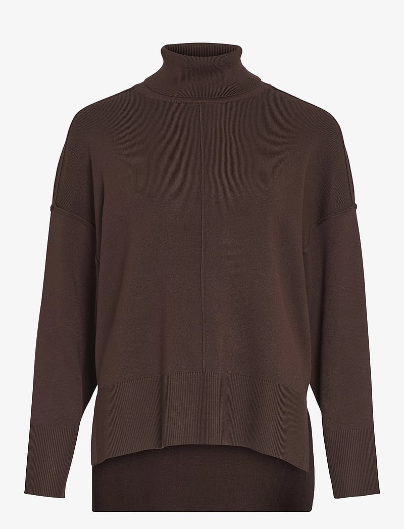 Vila - VIOSTRIA ROLLNECK L/S KNIT TOP-NOOS - džemperi - coffee bean - 1