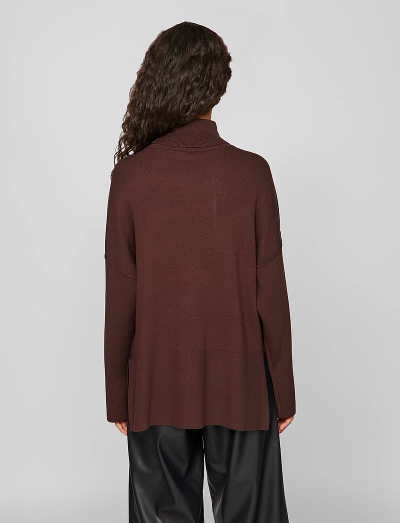 Vila - VIOSTRIA ROLLNECK L/S KNIT TOP-NOOS - džemperi - coffee bean - 3