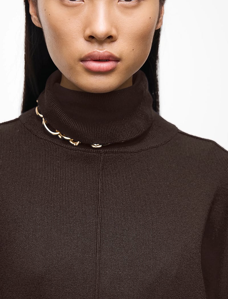 Vila - VIOSTRIA ROLLNECK L/S KNIT TOP-NOOS - džemperi - coffee bean - 4