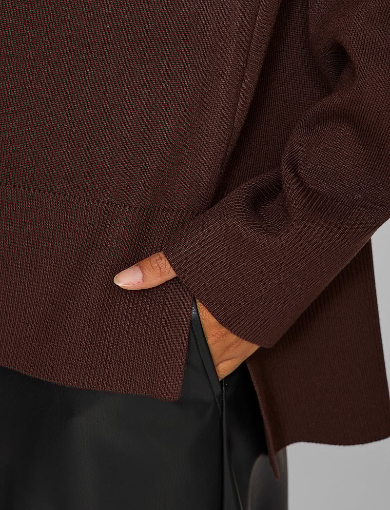 Vila - VIOSTRIA ROLLNECK L/S KNIT TOP-NOOS - džemperi - coffee bean - 5