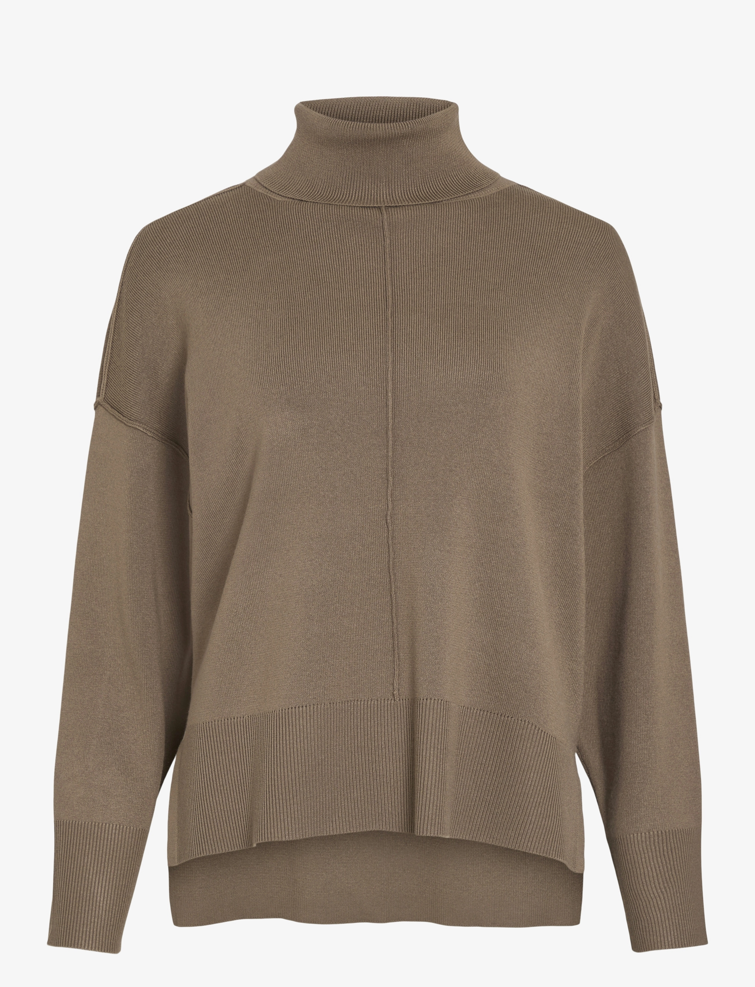 Vila VIOSTRIA ROLLNECK L/S KNIT TOP-NOOS - Strickmode - FOSSIL / beige