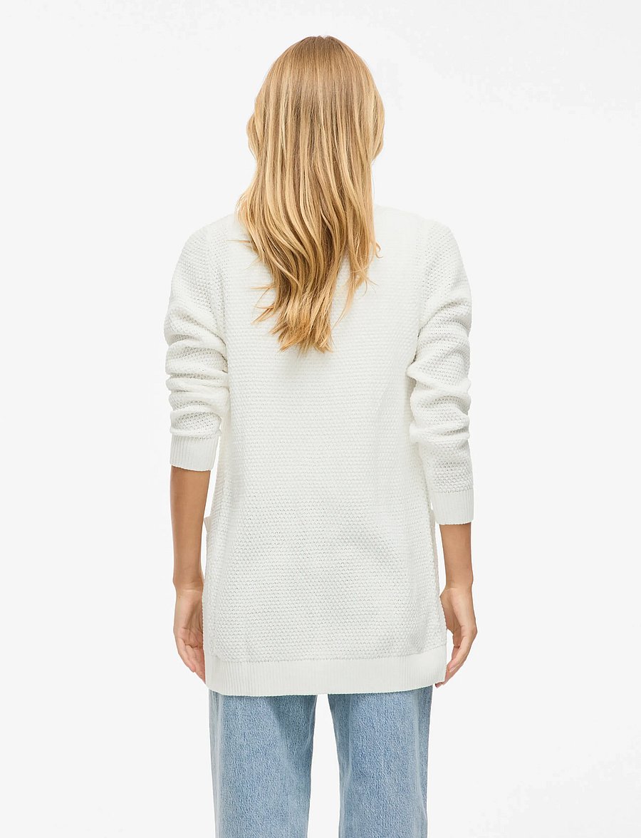 Vila - VIDALO L/S KNIT CARDIGAN- NOOS - strickjacken - white alyssum - 3