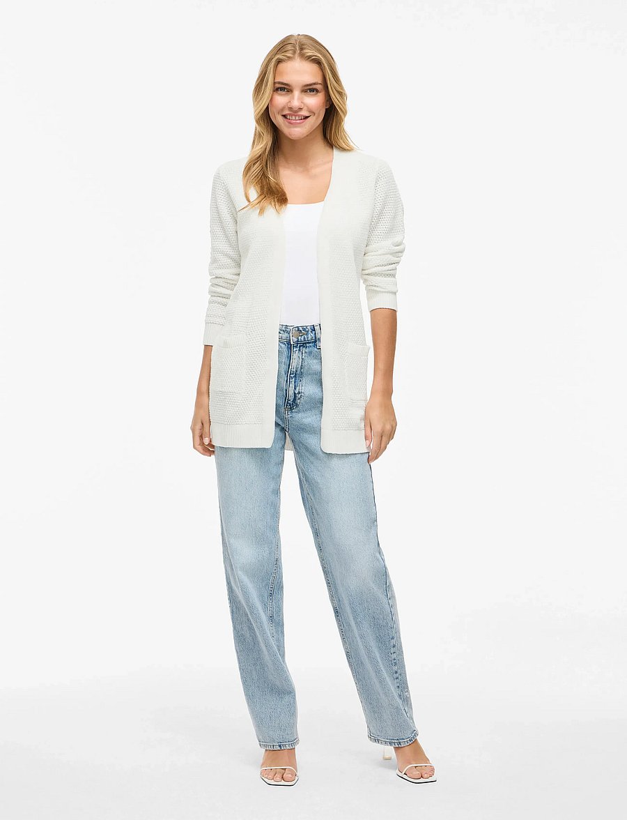 Vila - VIDALO L/S KNIT CARDIGAN- NOOS - strickjacken - white alyssum - 4