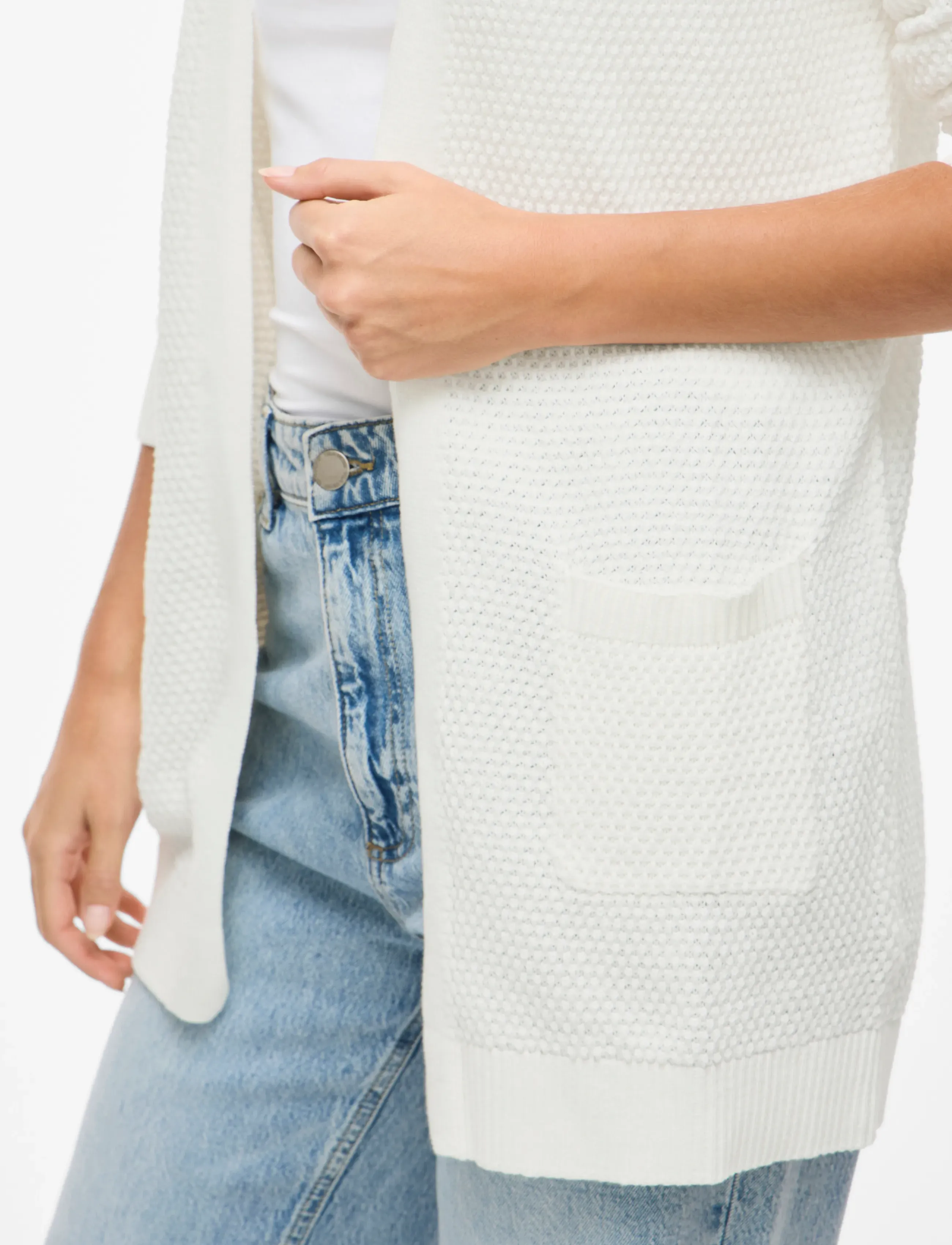 Vila VIDALO L/S KNIT CARDIGAN- NOOS - Strik - WHITE ALYSSUM / white