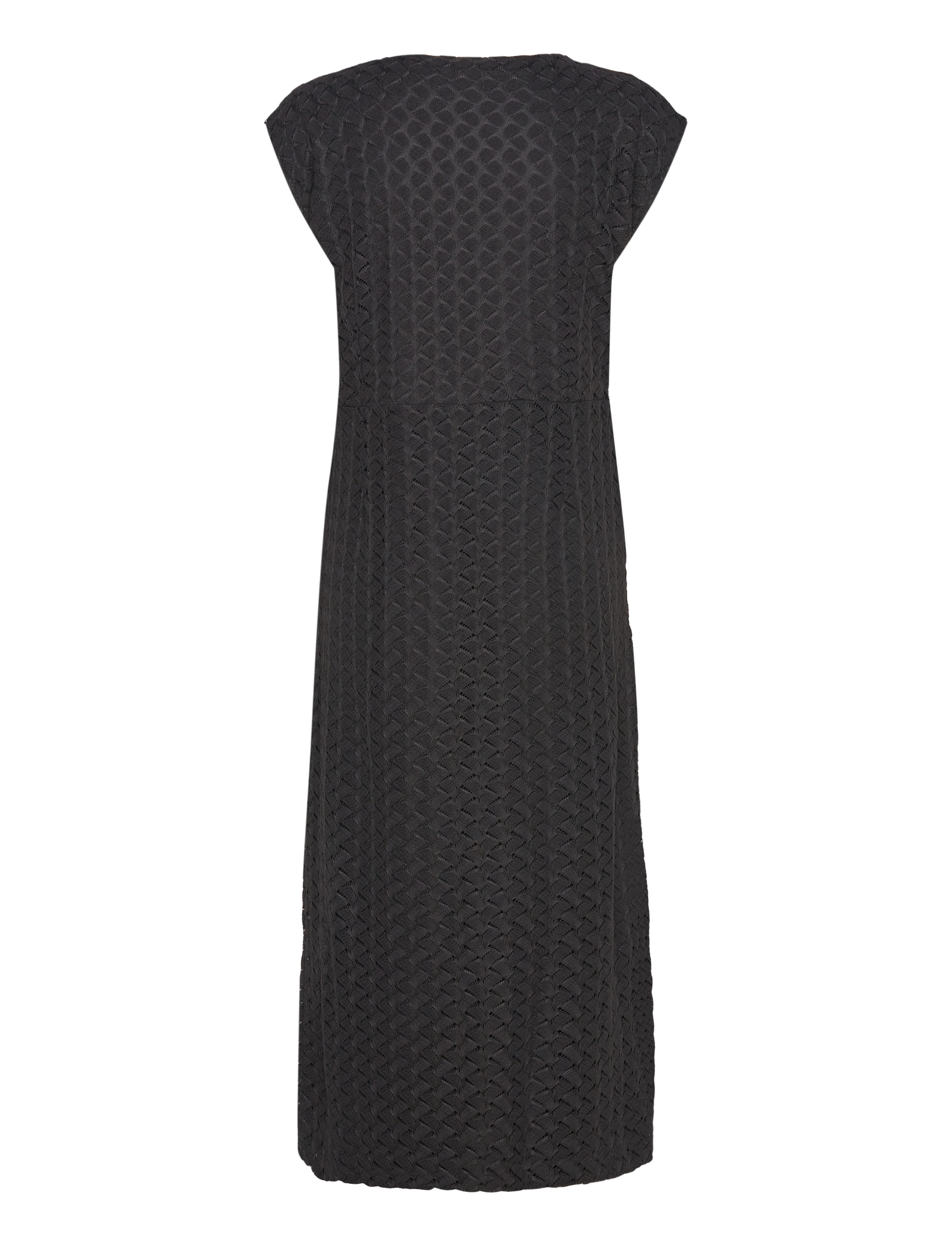 Vila - VISOLIRA V-NECK CAP SLEEVE DRESS - black beauty - 2
