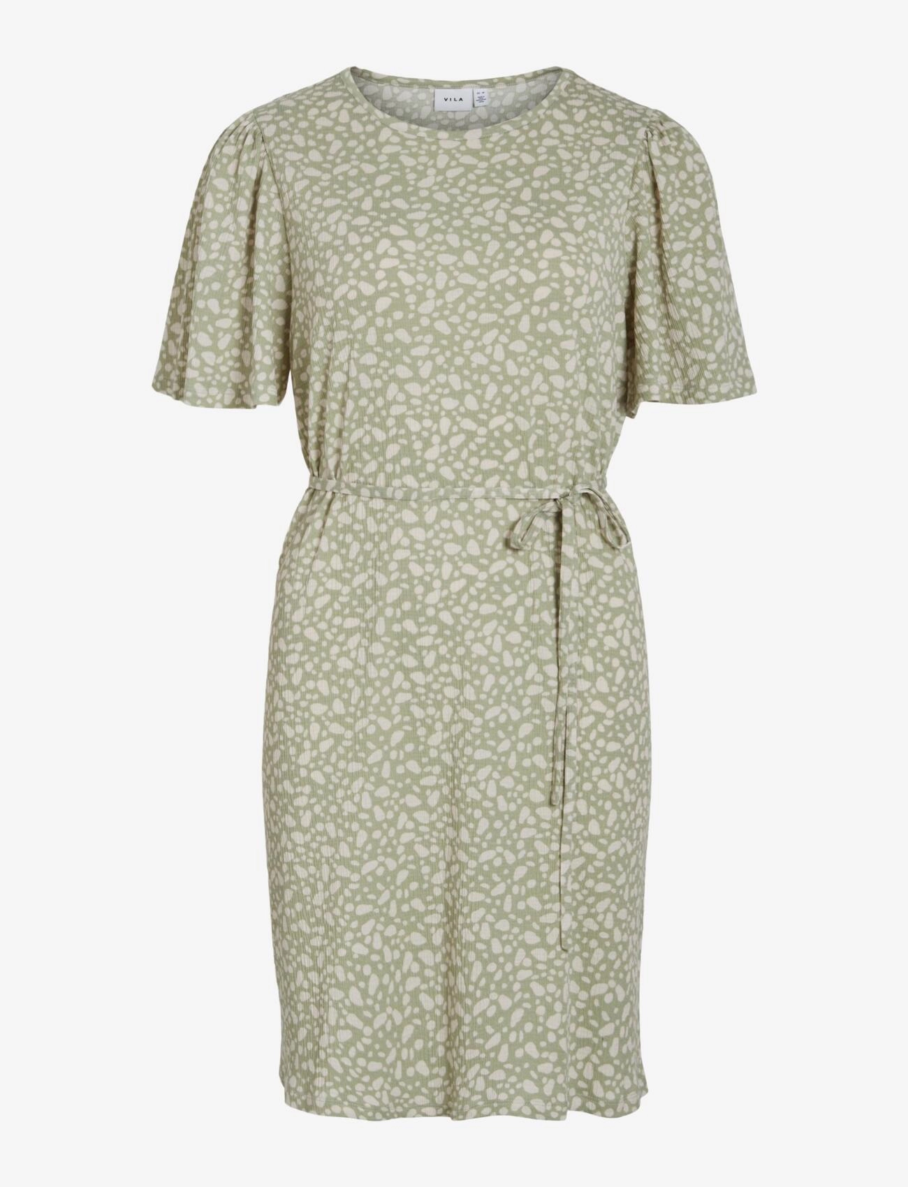 Vila VIANIK LIPO O-NECK 2/4 DRESS/TES - Sommarklänningar - SWAMP / green