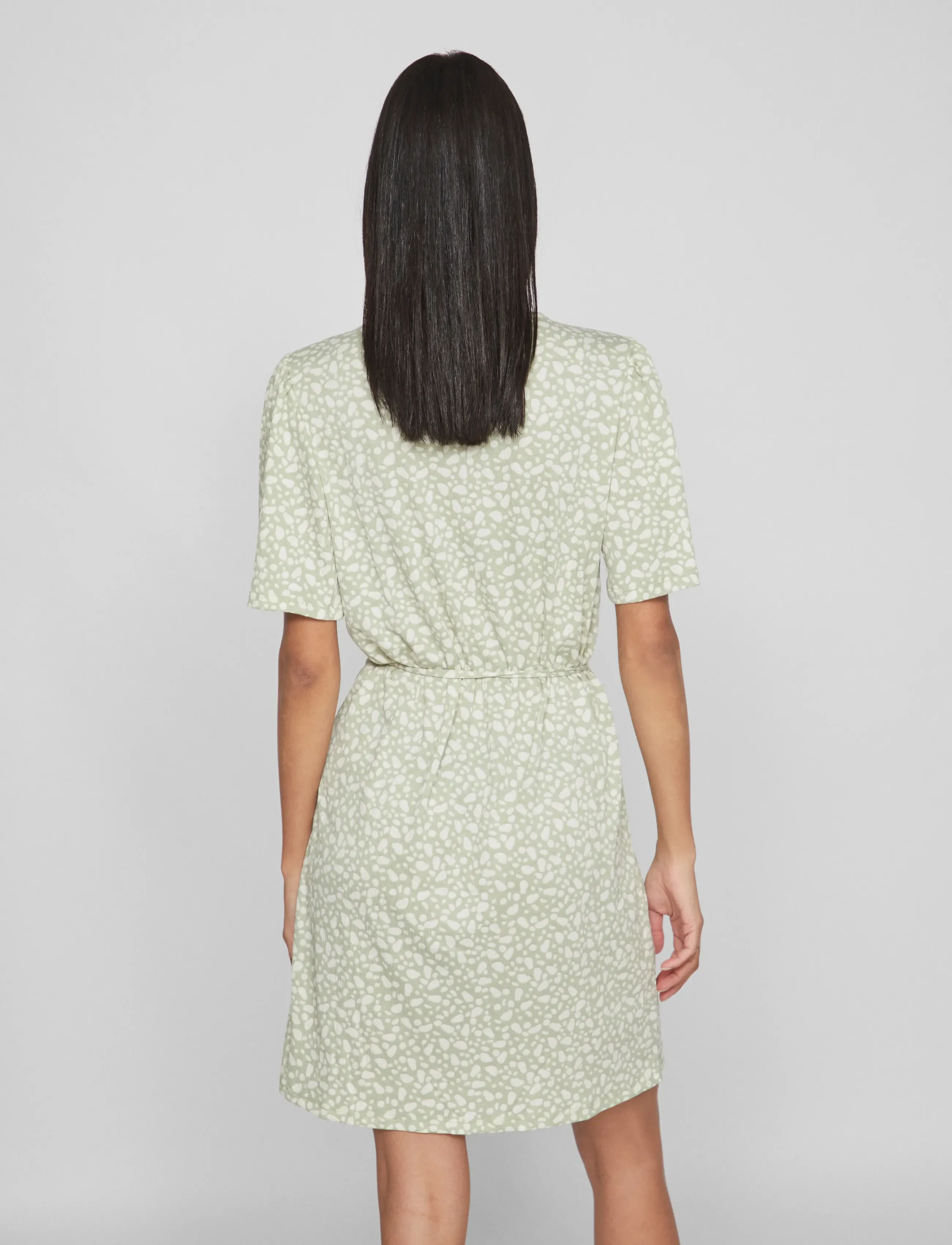 Vila - VIANIK LIPO O-NECK 2/4 DRESS/TES - die niedrigsten preise - swamp - 3