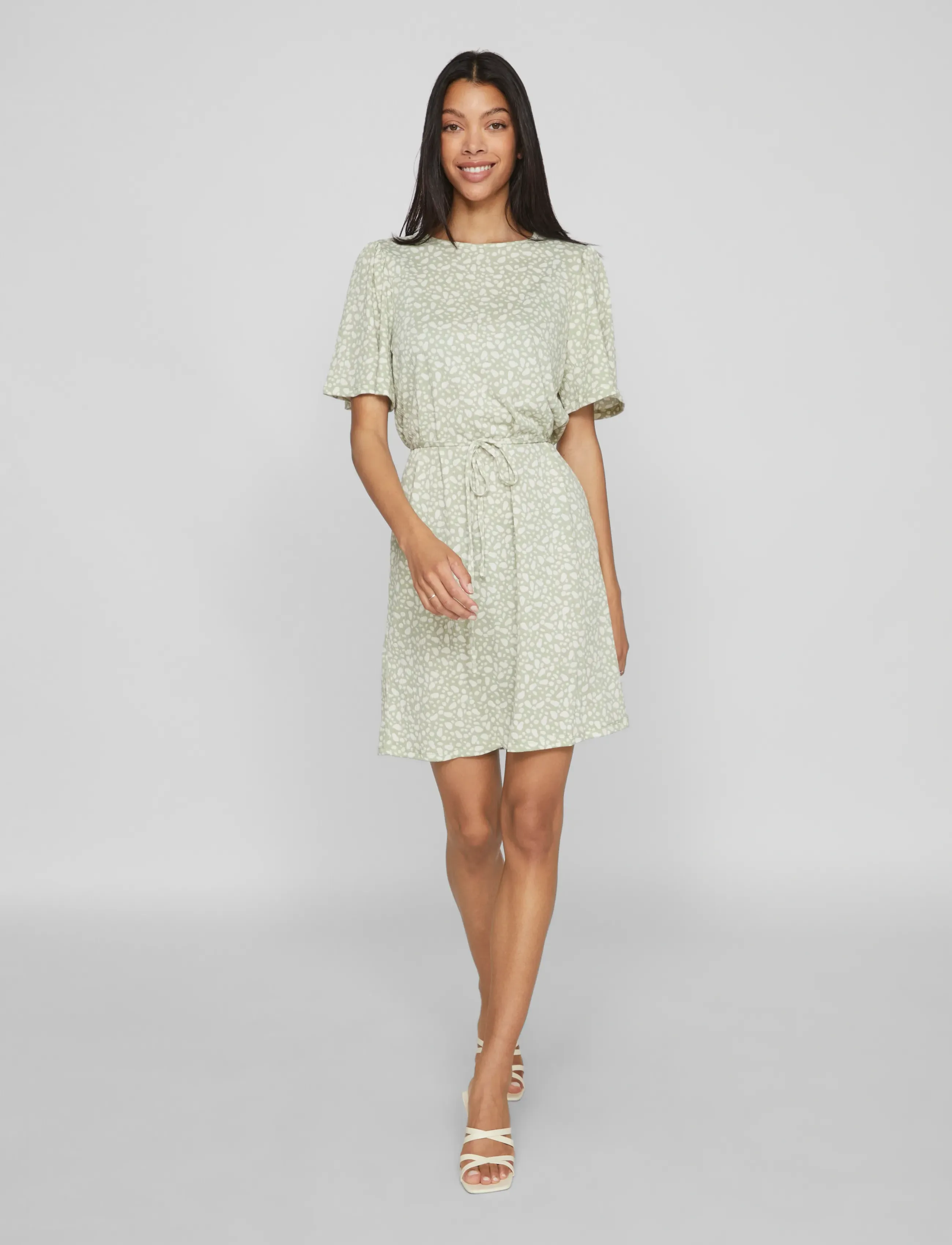 Vila - VIANIK LIPO O-NECK 2/4 DRESS/TES - die niedrigsten preise - swamp - 4