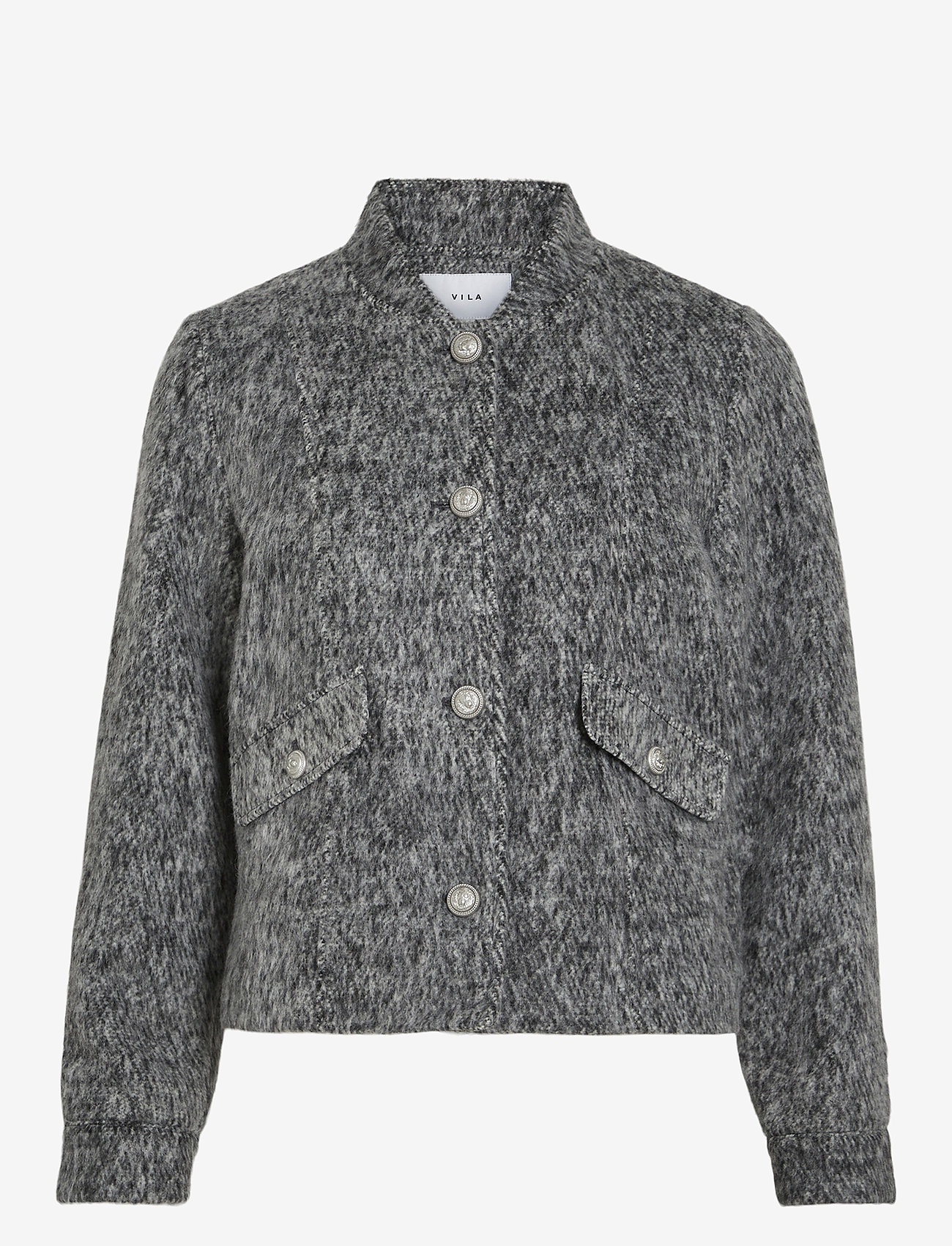 Vila - VICHICHI L/S SHORT JACKET/R - winterjacken - medium grey melange - 1