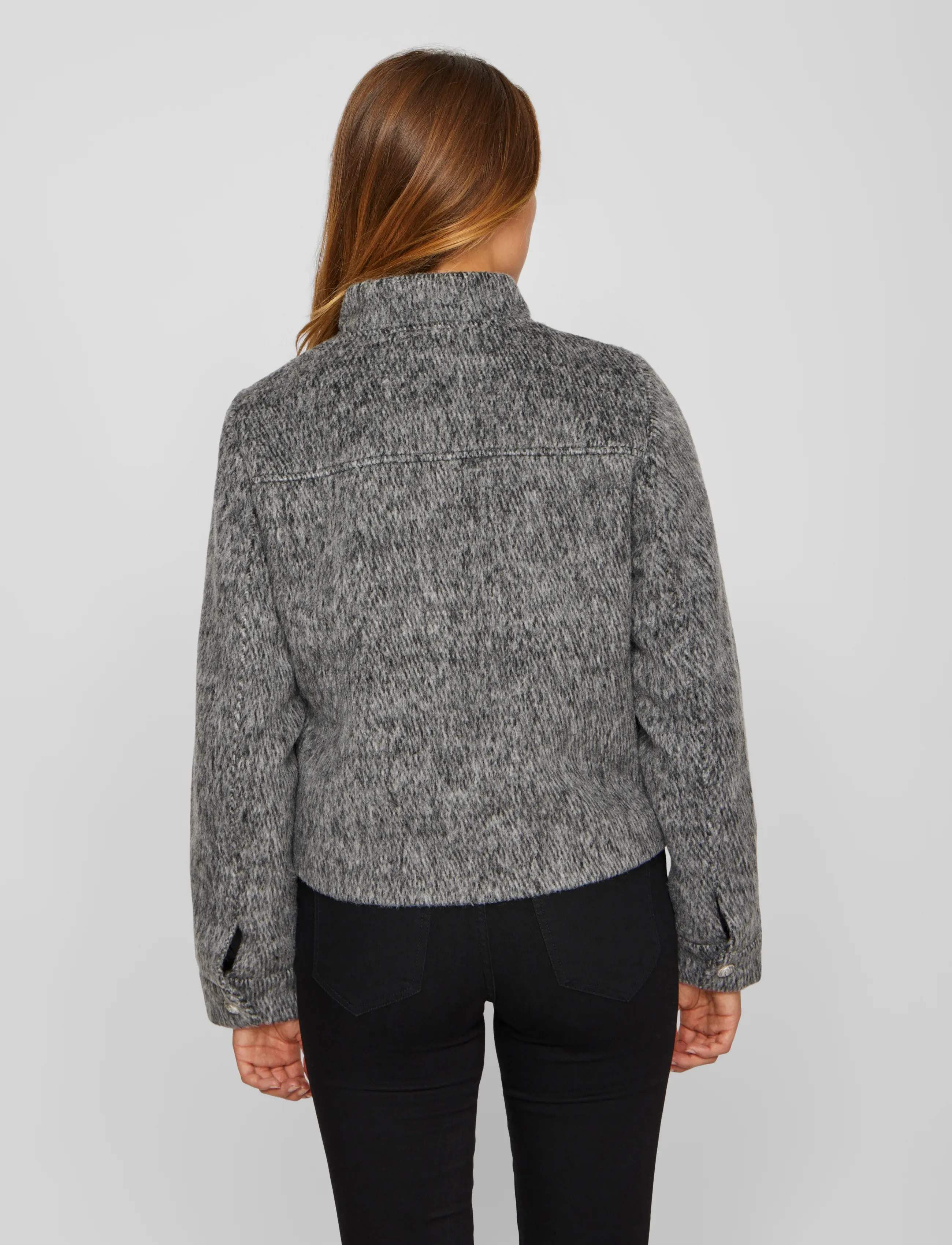 Vila - VICHICHI L/S SHORT JACKET/R - medium grey melange - 3