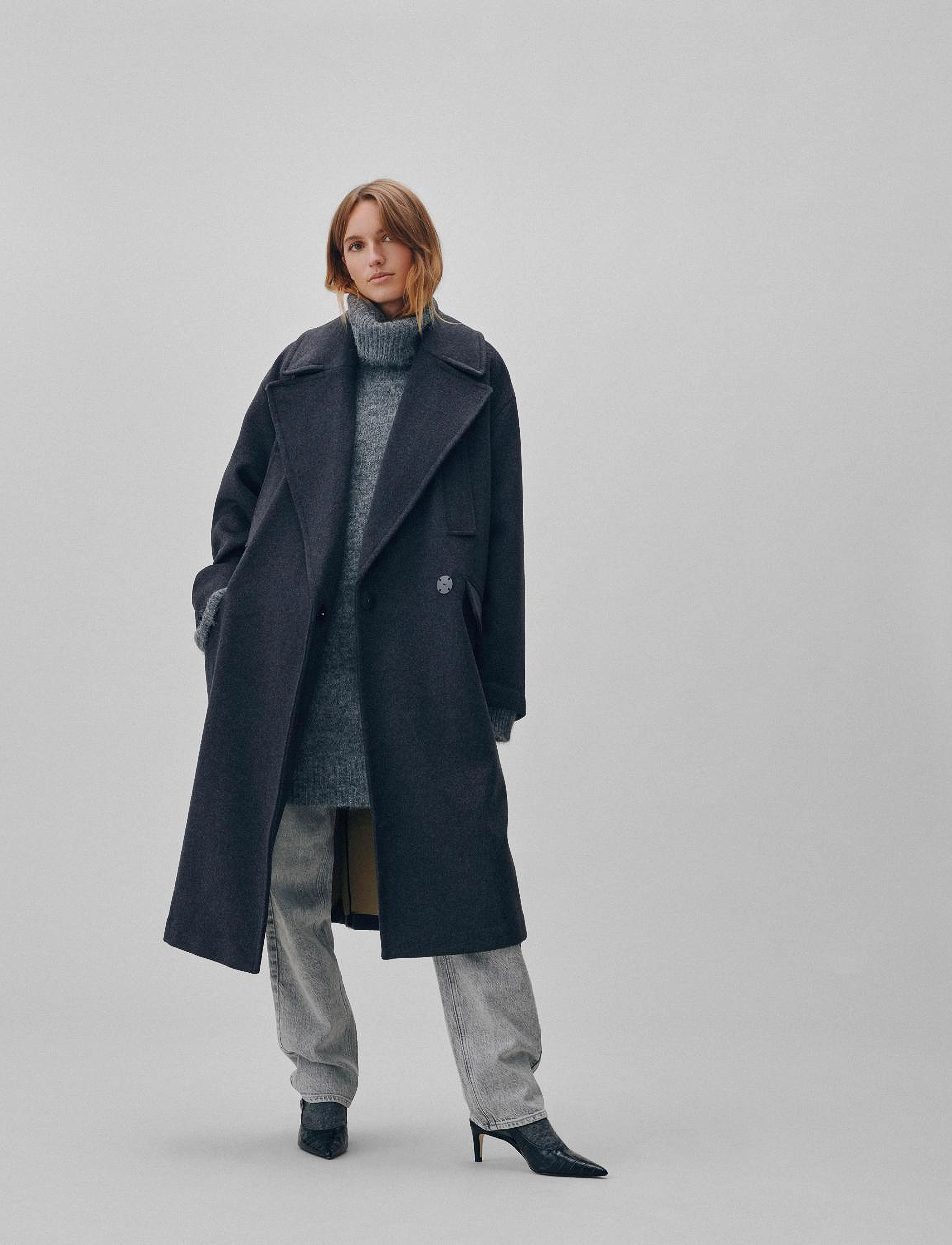 Vila - VIHALLEE L/S COAT - overtøj - dark grey melange - 2