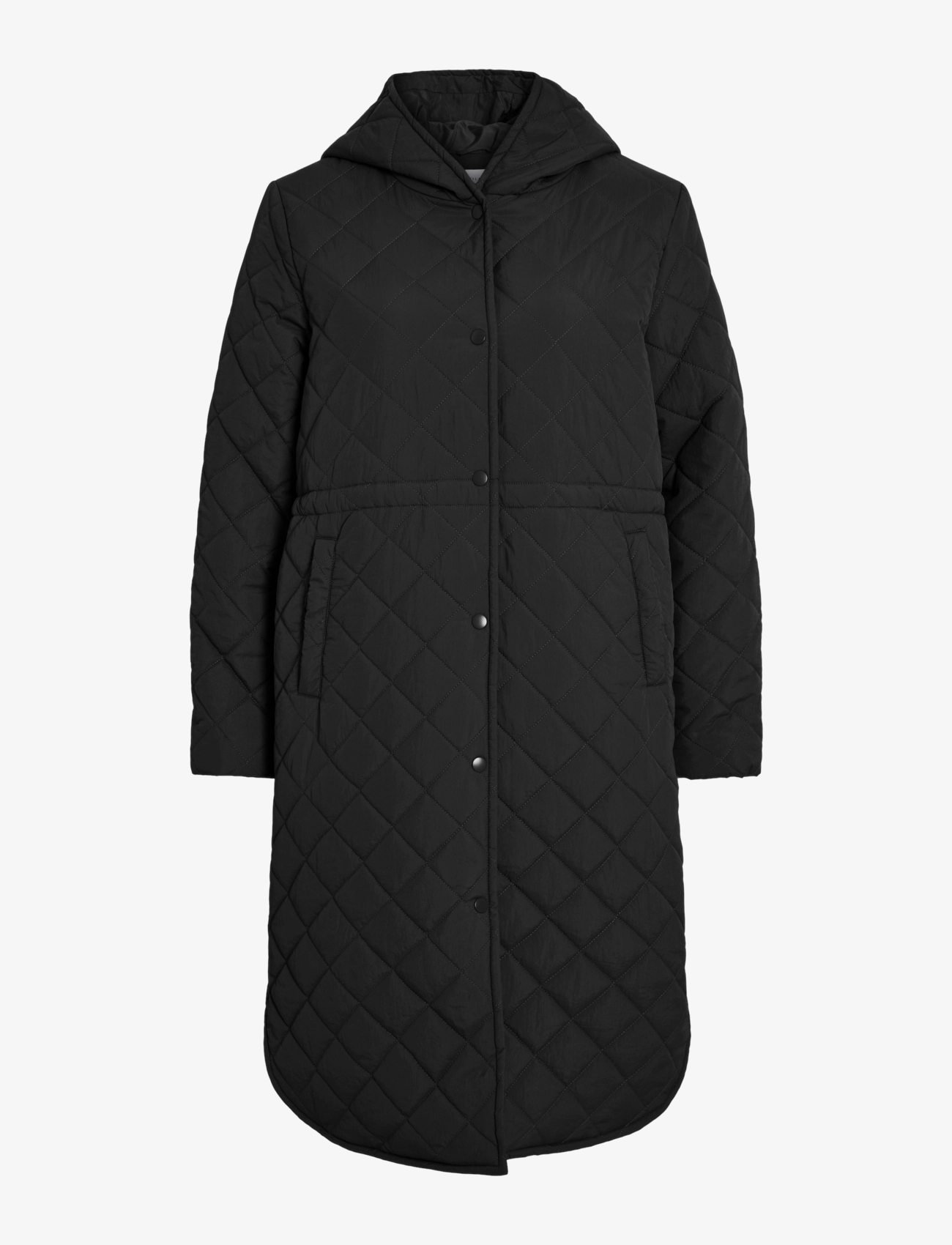 Vila VIGALIA L/S HOODED COAT - PARTY - BLACK BEAUTY / black