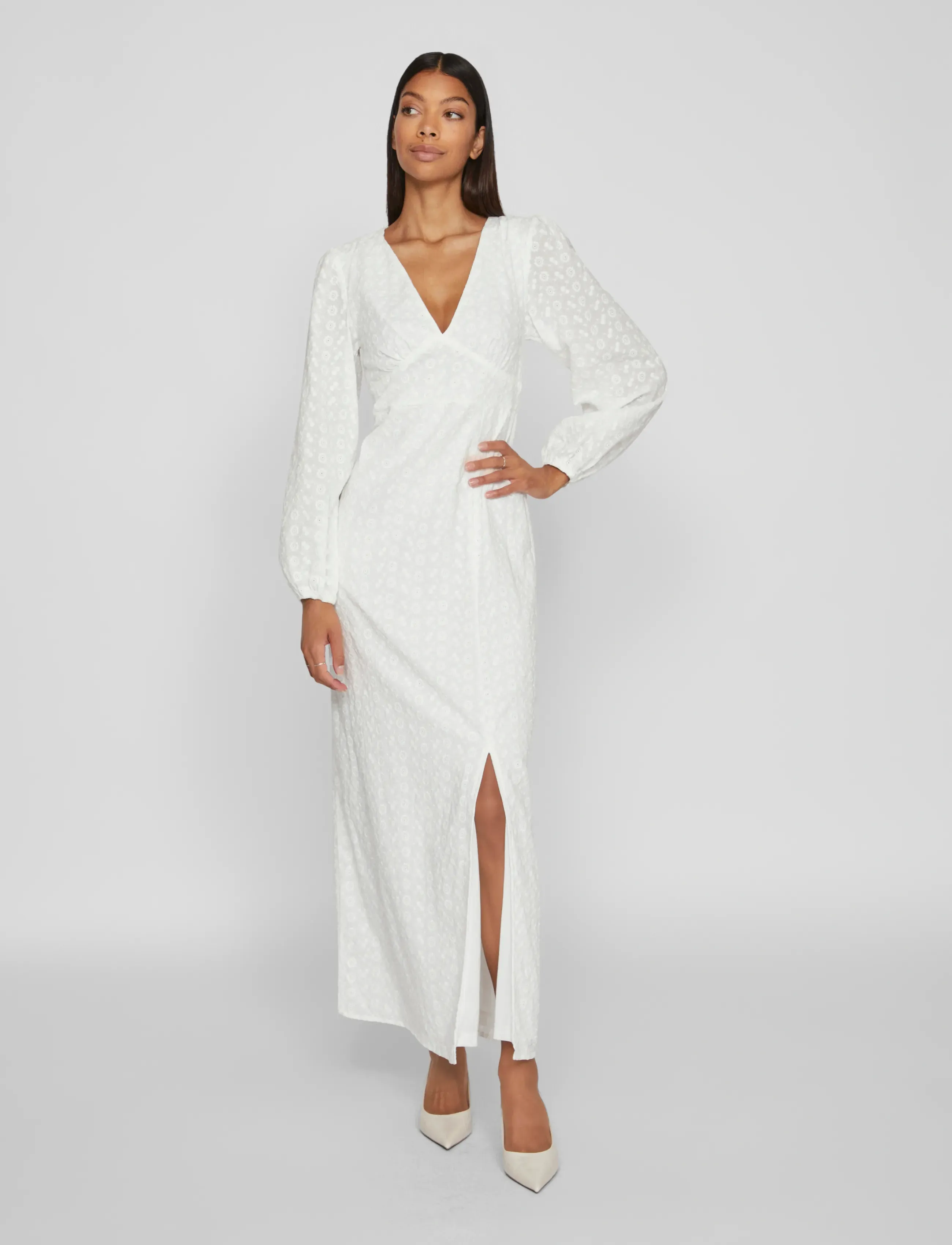 Vila - VIMALINA L/S MAXI DRESS/KA - laveste priser - cloud dancer - 4