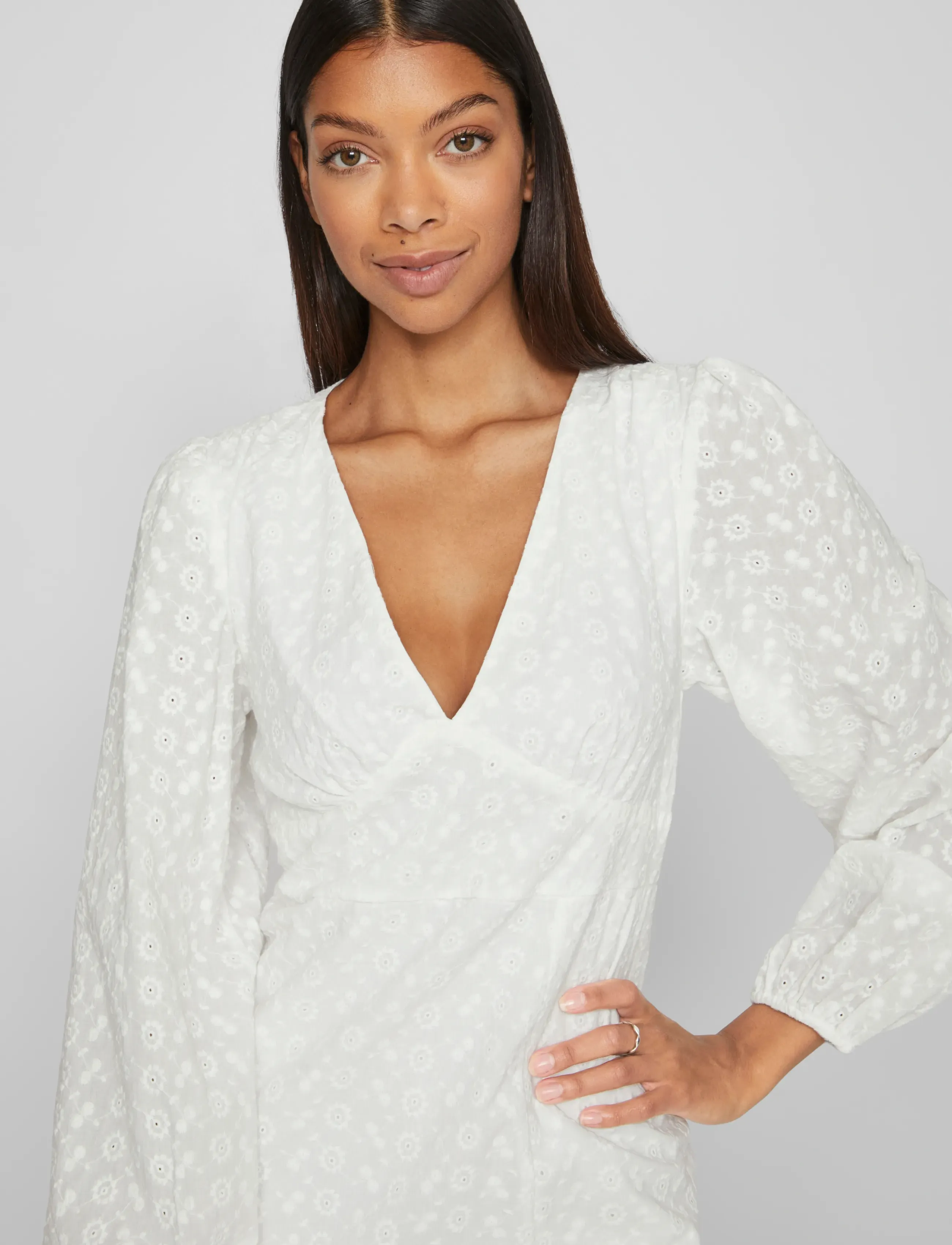Vila - VIMALINA L/S MAXI DRESS/KA - laveste priser - cloud dancer - 5