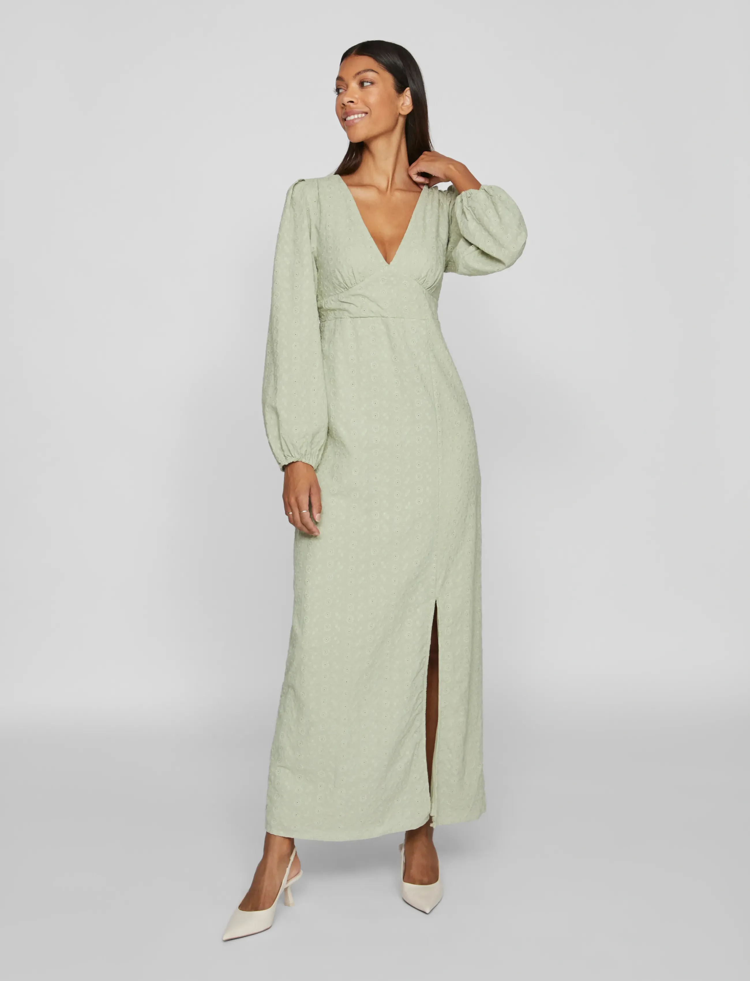 Vila VIMALINA L/S MAXI DRESS/KA - Maxi kjoler - DESERT SAGE / green