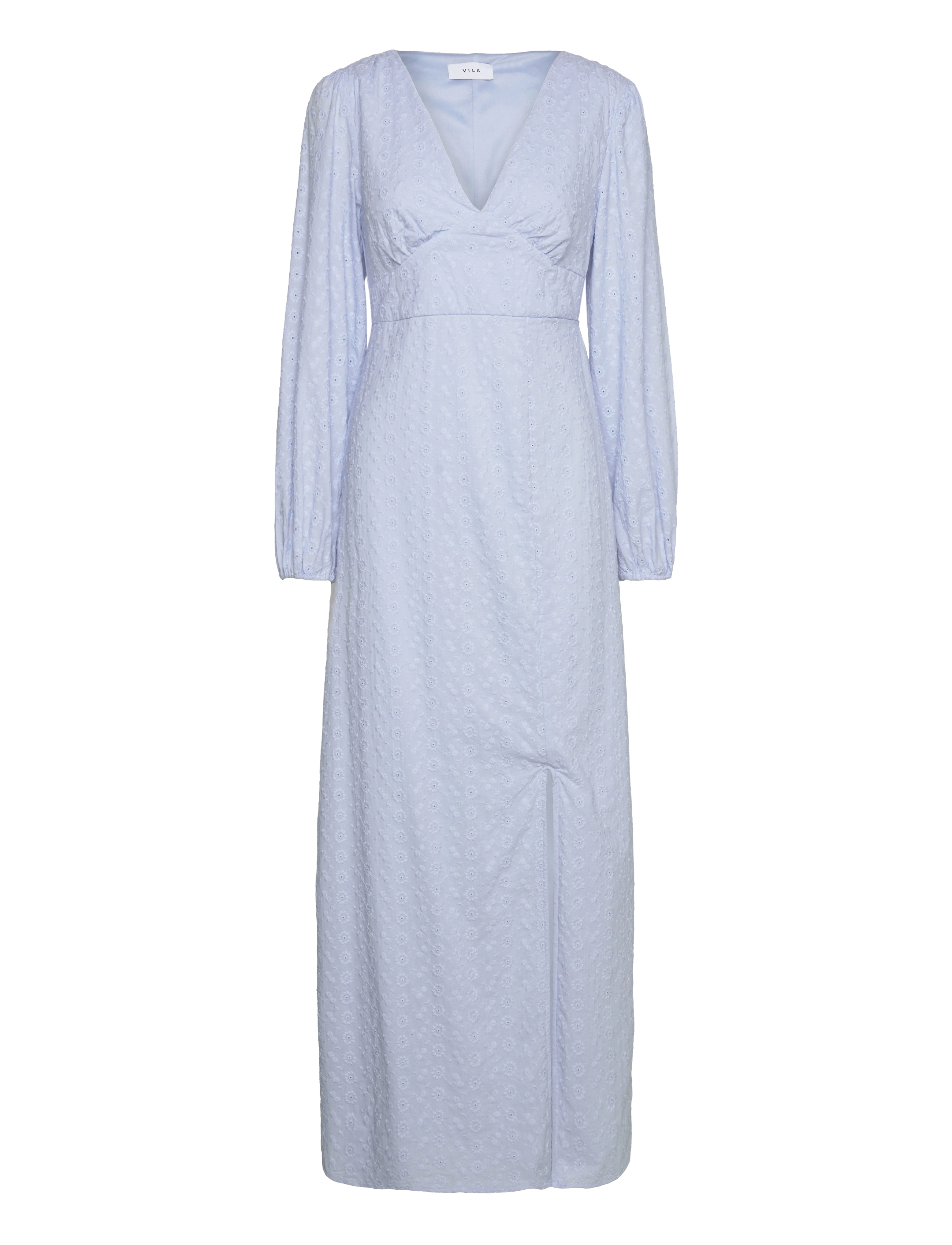 VILA Vimalina L/S Maxi Kleid/Ka Blau - 38 - Damen