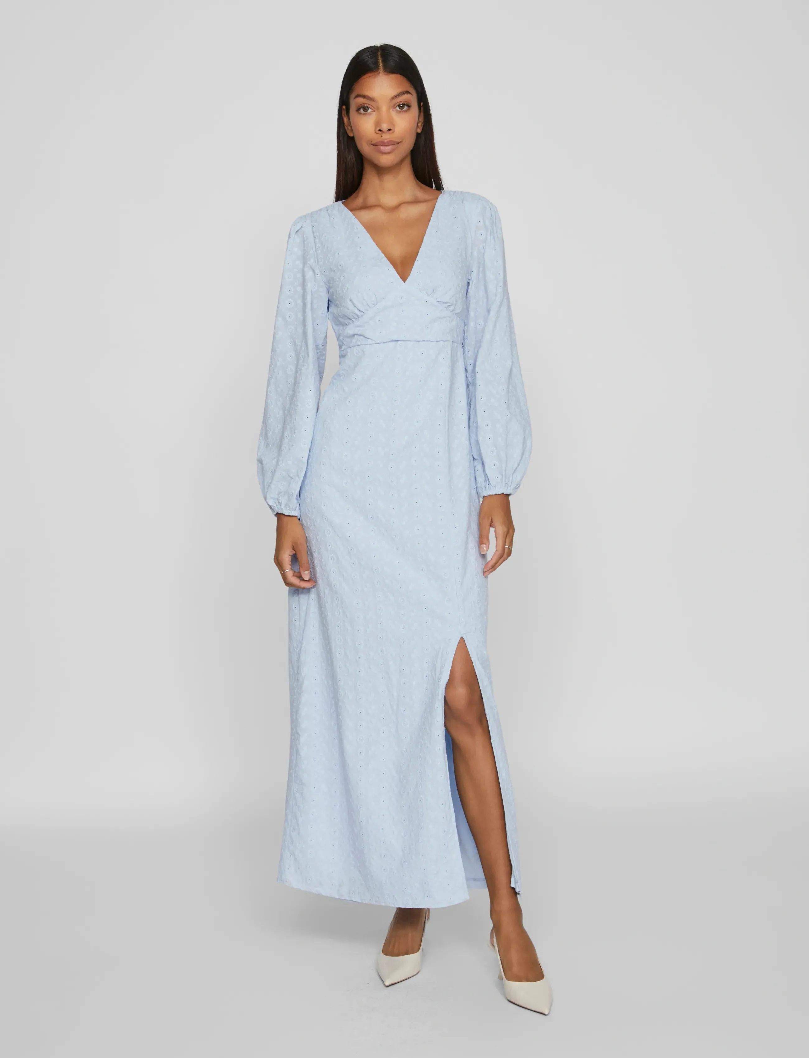 Vila VIMALINA L/S MAXI DRESS/KA - Maksimekot - KENTUCKY BLUE / blue