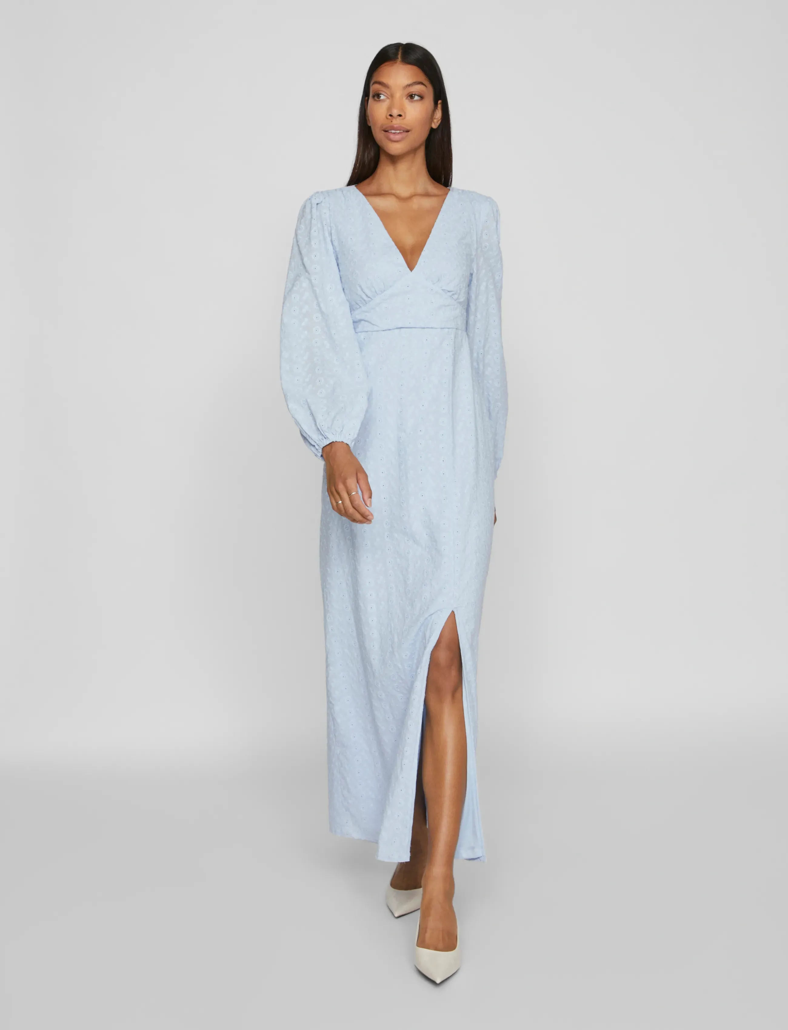 Vila - VIMALINA L/S MAXI DRESS/KA - laveste priser - kentucky blue - 4