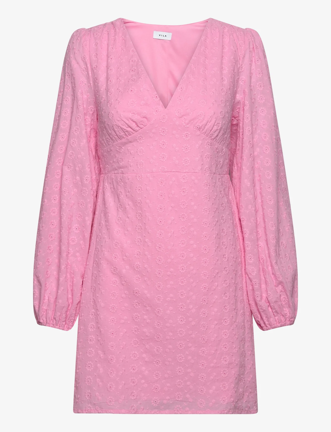 Vila - VIMALINA L/S SHORT DRESS/KA - festtøj til outletpriser - begonia pink - 0