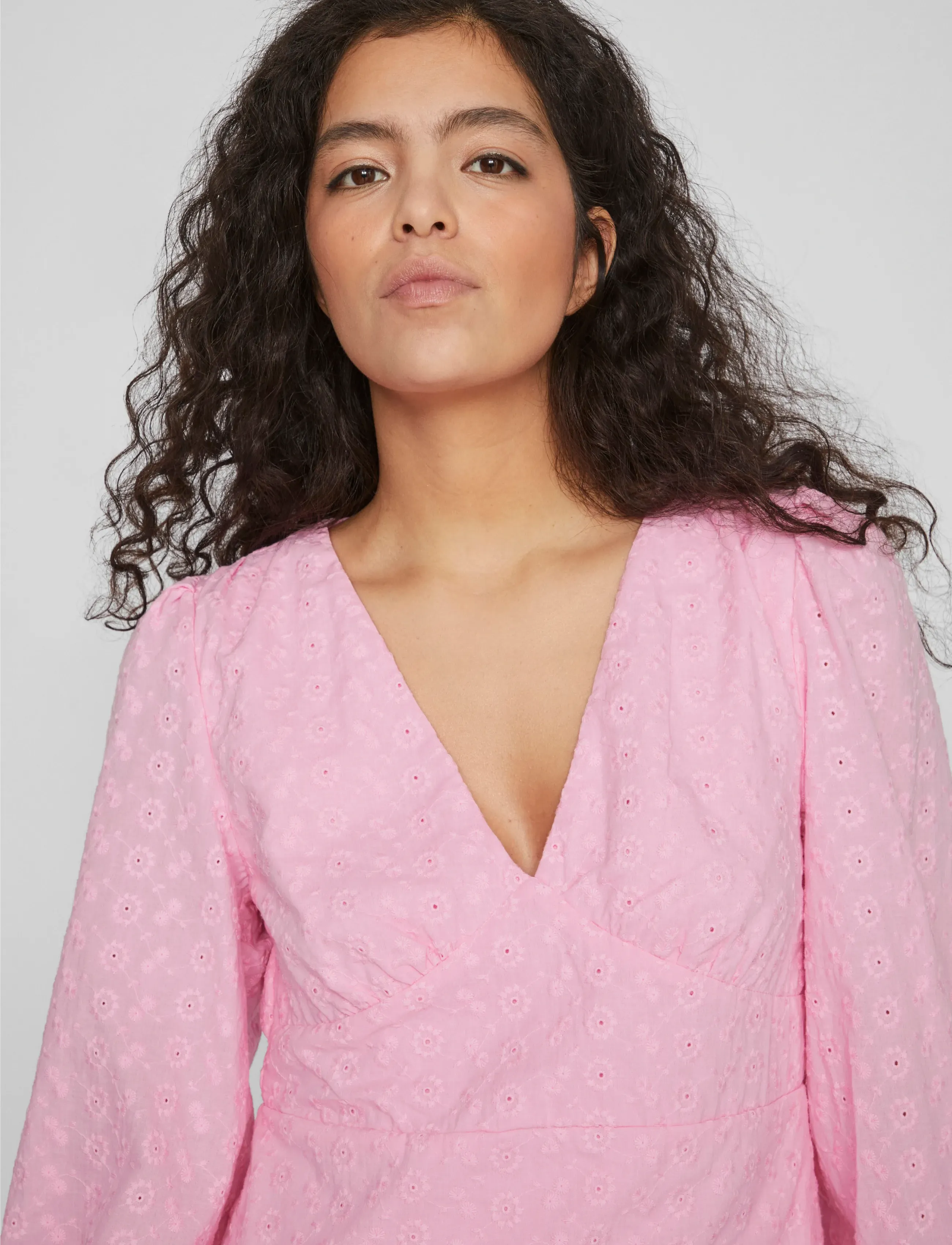 Vila - VIMALINA L/S SHORT DRESS/KA - laveste priser - begonia pink - 5