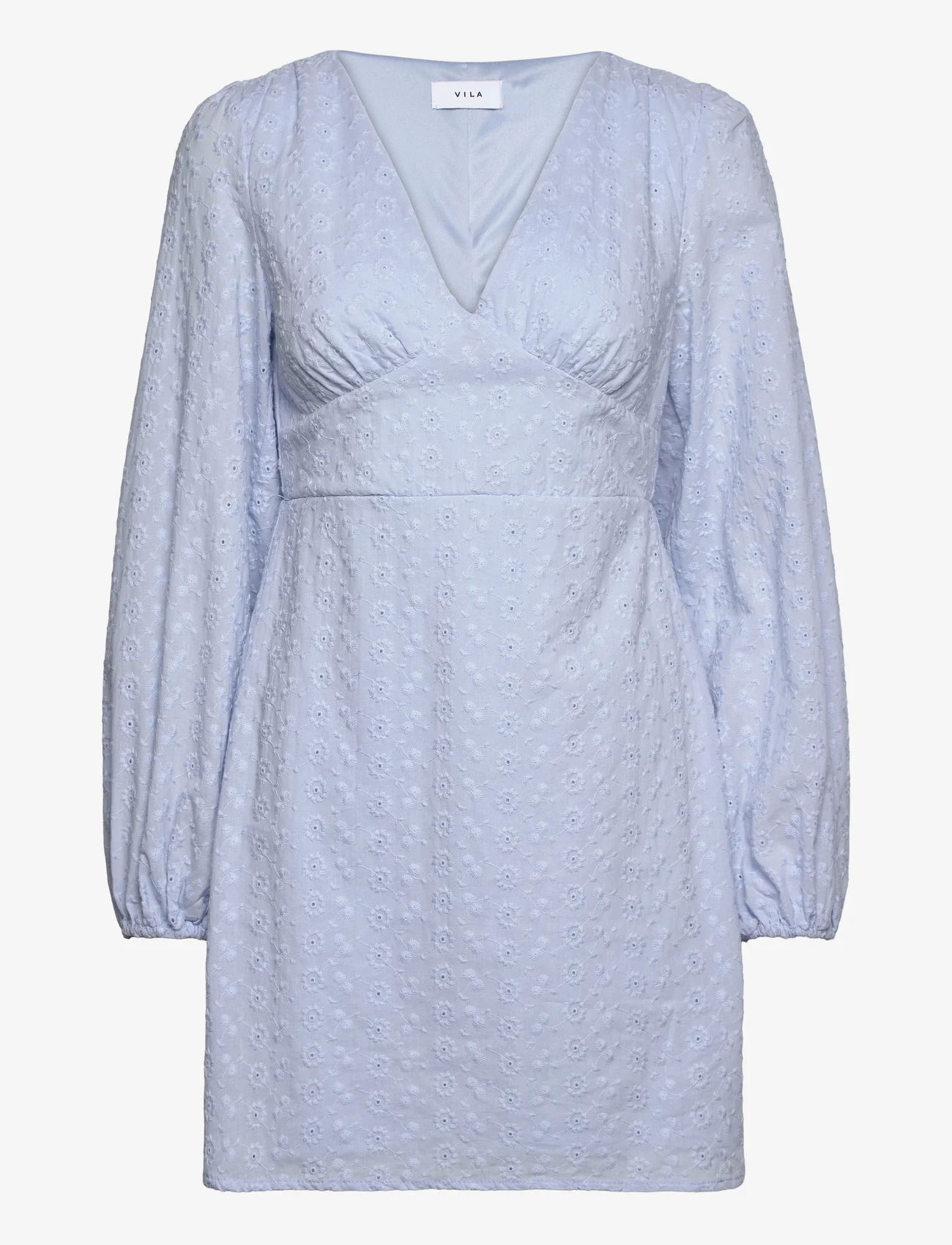 Vila - VIMALINA L/S SHORT DRESS/KA - vakarėlių drabužiai išparduotuvių kainomis - kentucky blue - 0