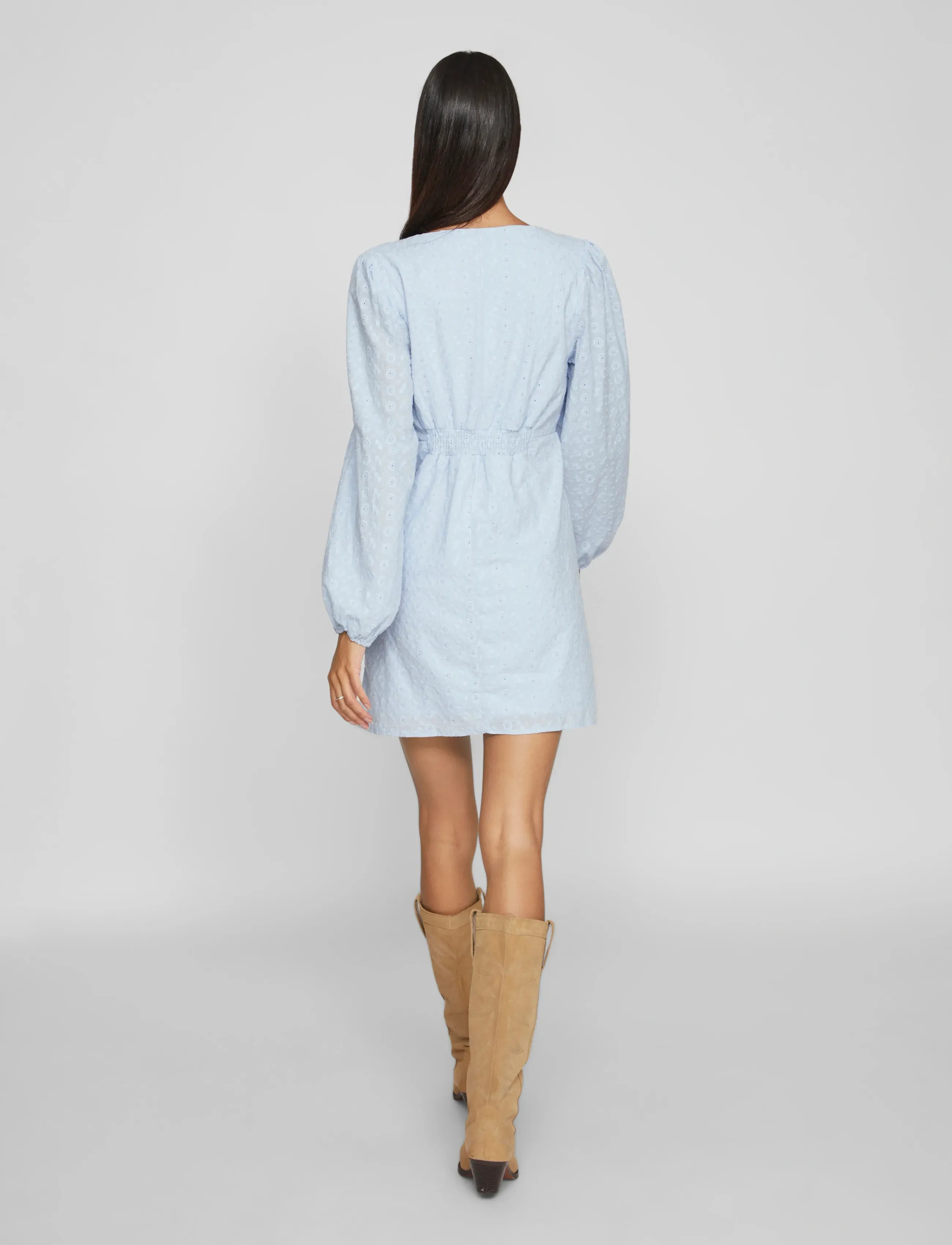 Vila - VIMALINA L/S SHORT DRESS/KA - laveste priser - kentucky blue - 3