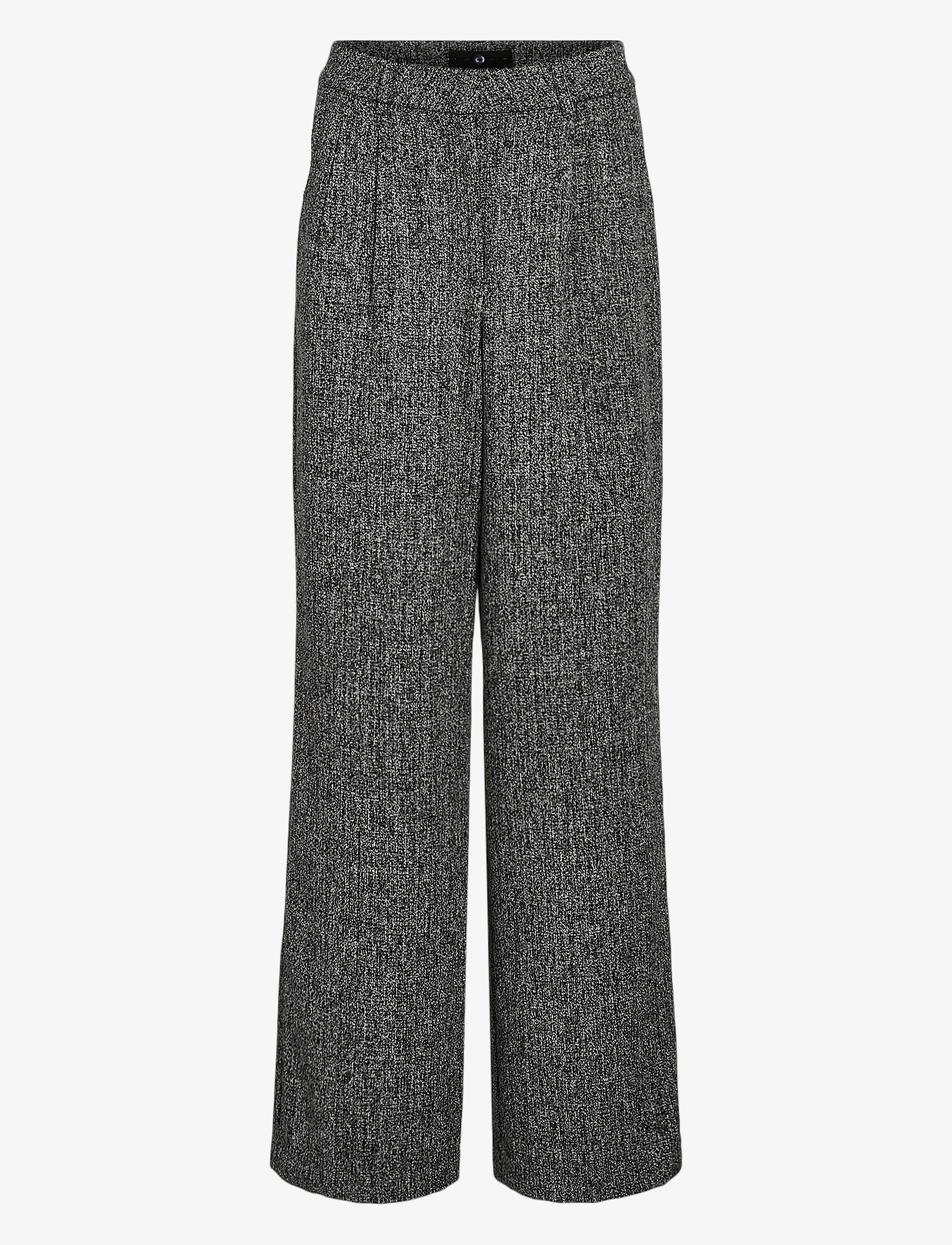 Vila VIEVIE HW WIDE LEG TAILORED PANT - Püksid - BLACK BEAUTY / grey