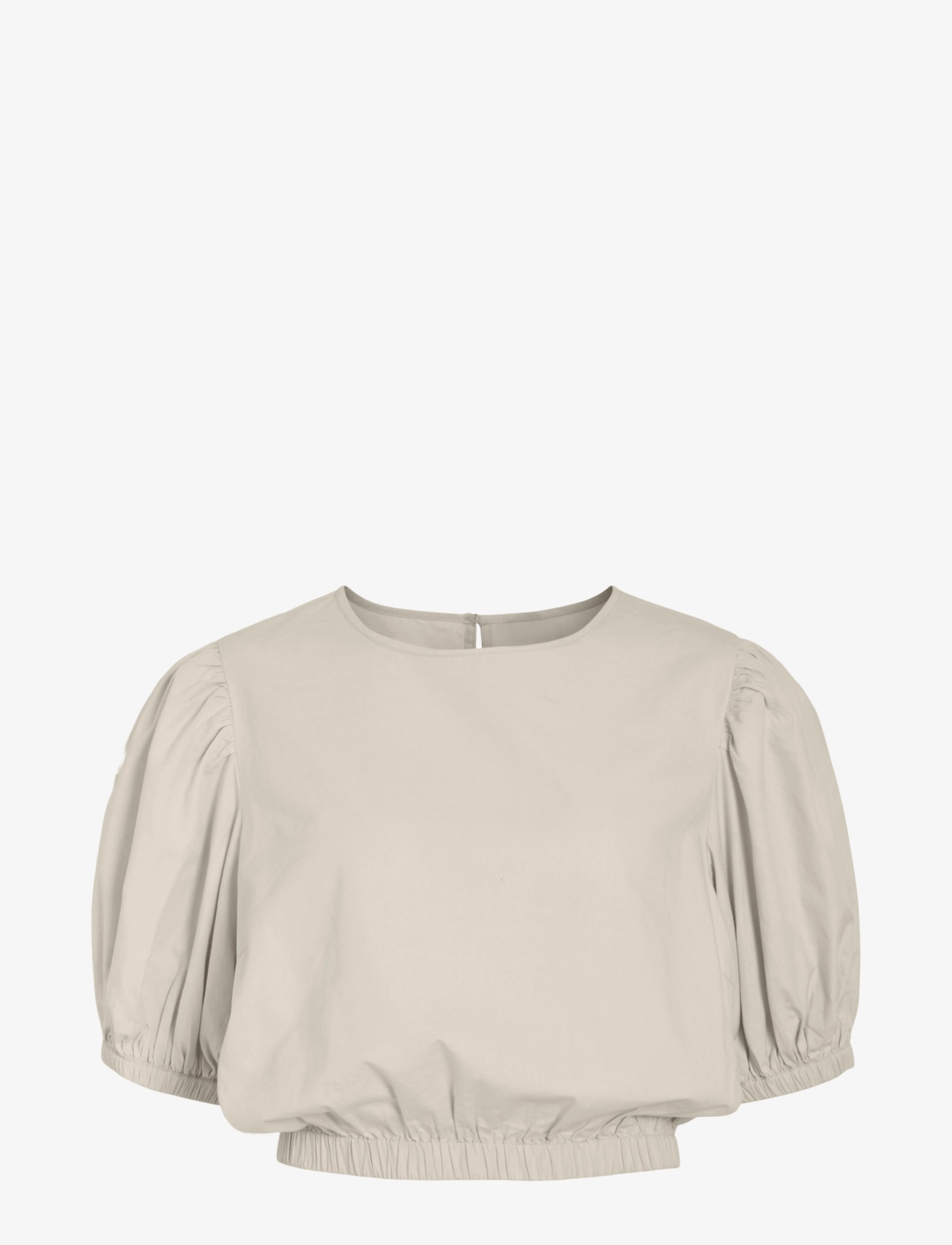 VIEMMA S/S PUFFSLEEVE CROP TOP/KA - BIRCH