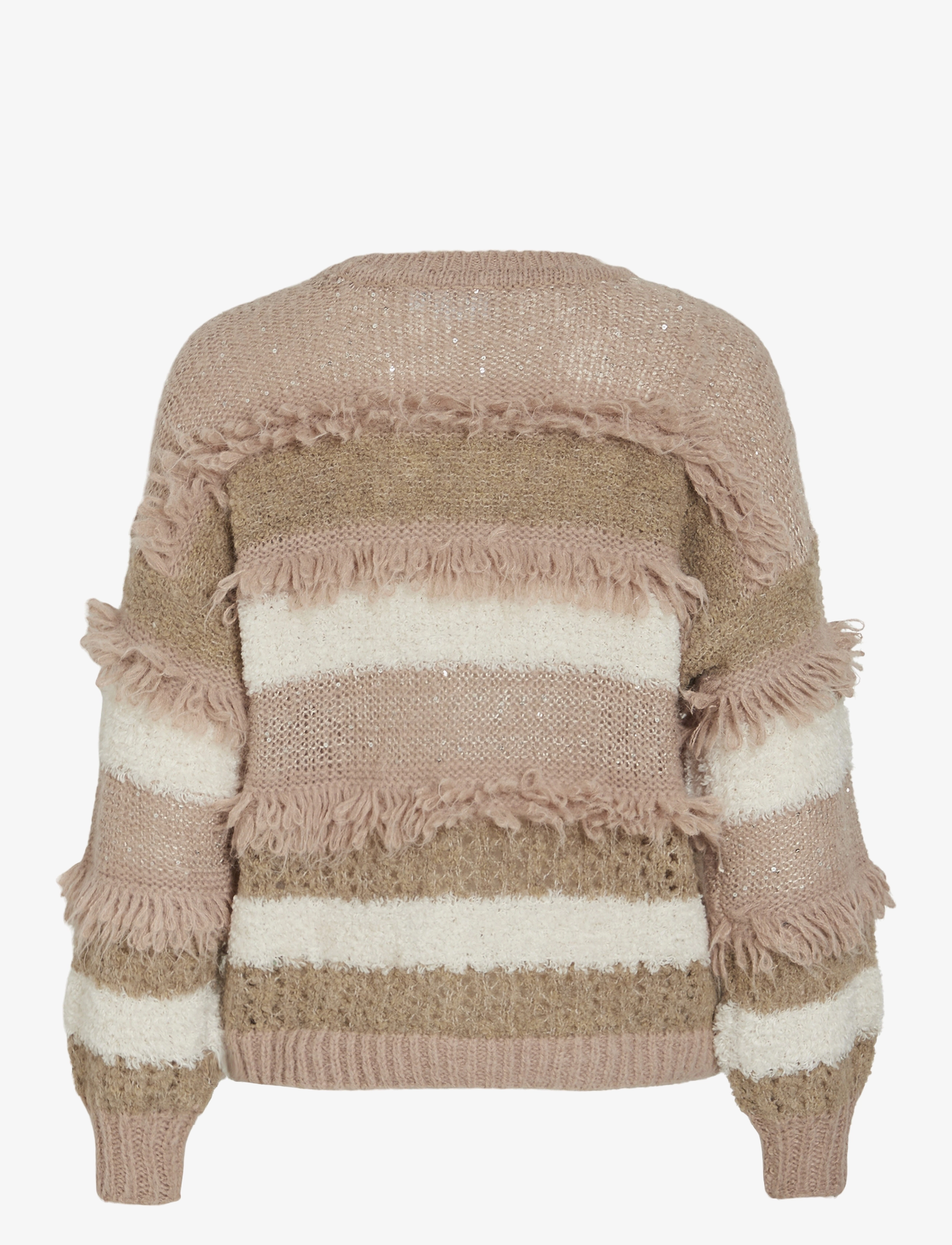 Vila - VITURI O-NECK L/S SEQUIN KNIT TOP - neulepuserot - natural melange - 1