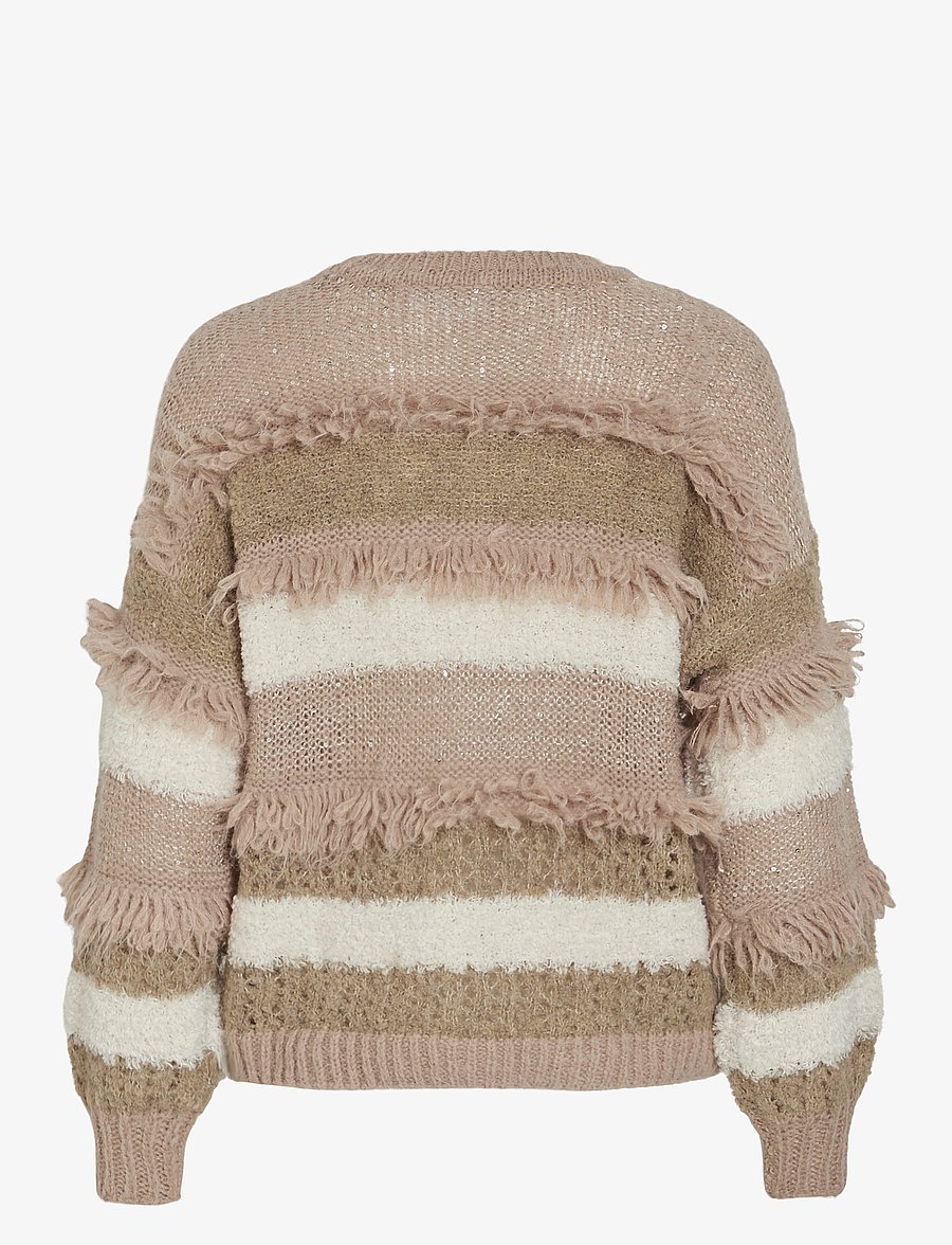 Vila - VITURI O-NECK L/S SEQUIN KNIT TOP - pullover - natural melange - 1