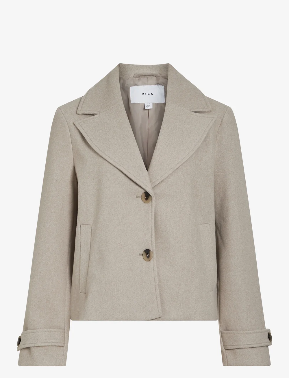 Vila - VISOLO L/S SHORT JACKET/TES - winterjacken - natural melange - 0