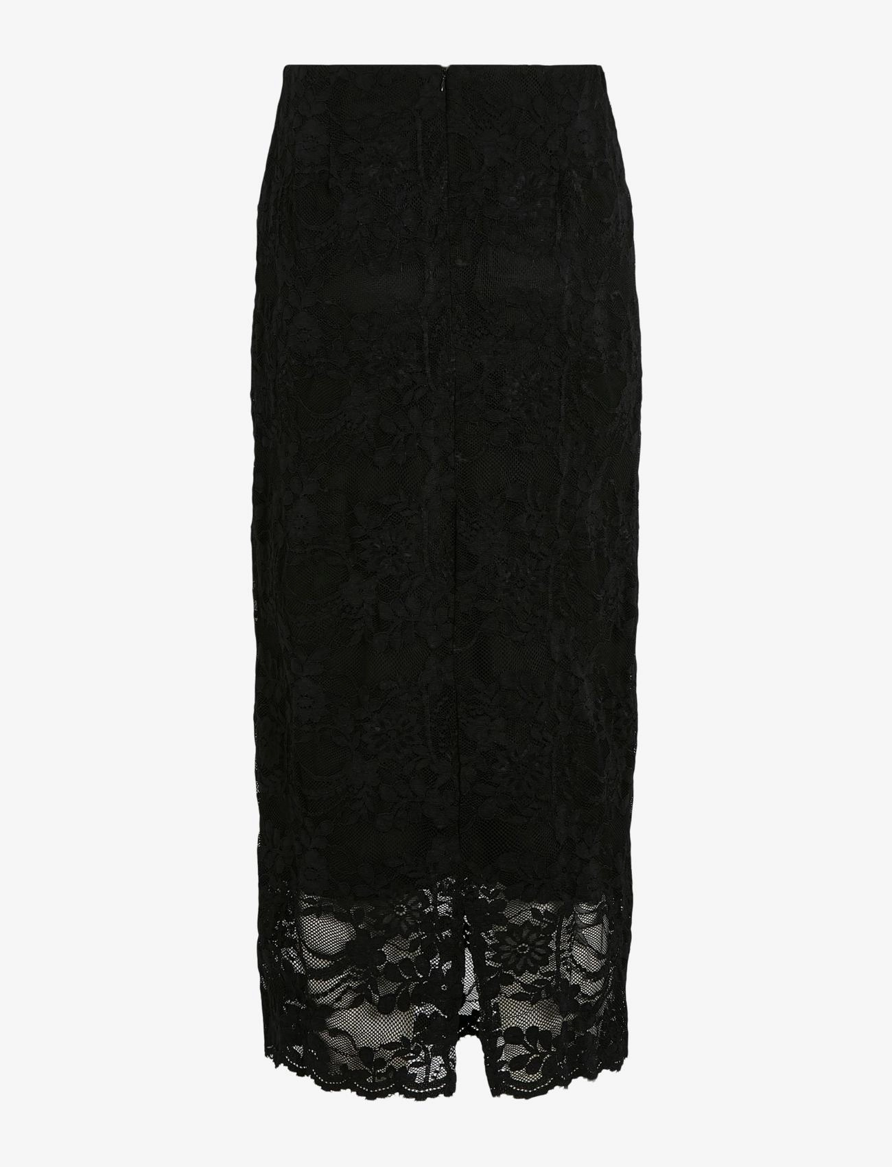 Vila - VILORNA LACE MIDI SKIRT - laveste priser - black - 2