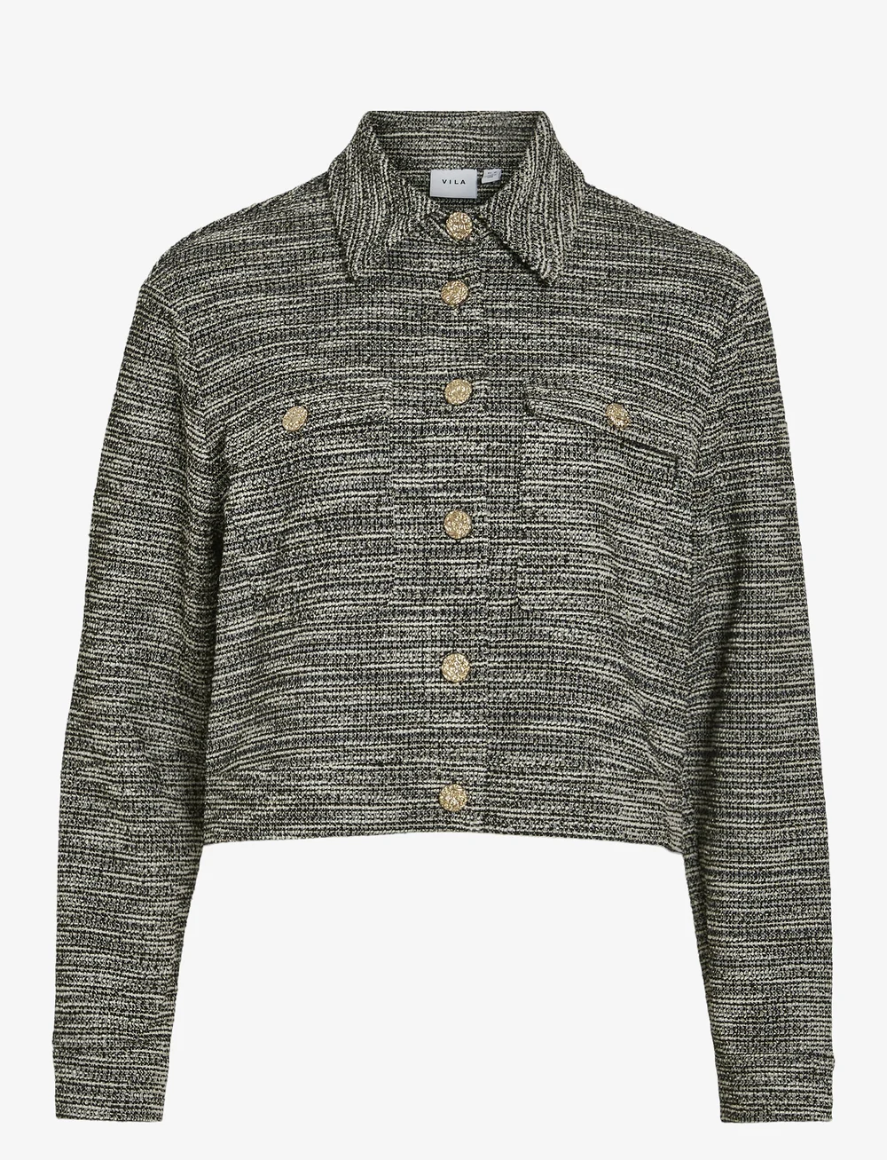 Vila - VIAMERA L/S CROPPED SHACKET - sügisjakid - black beauty - 0