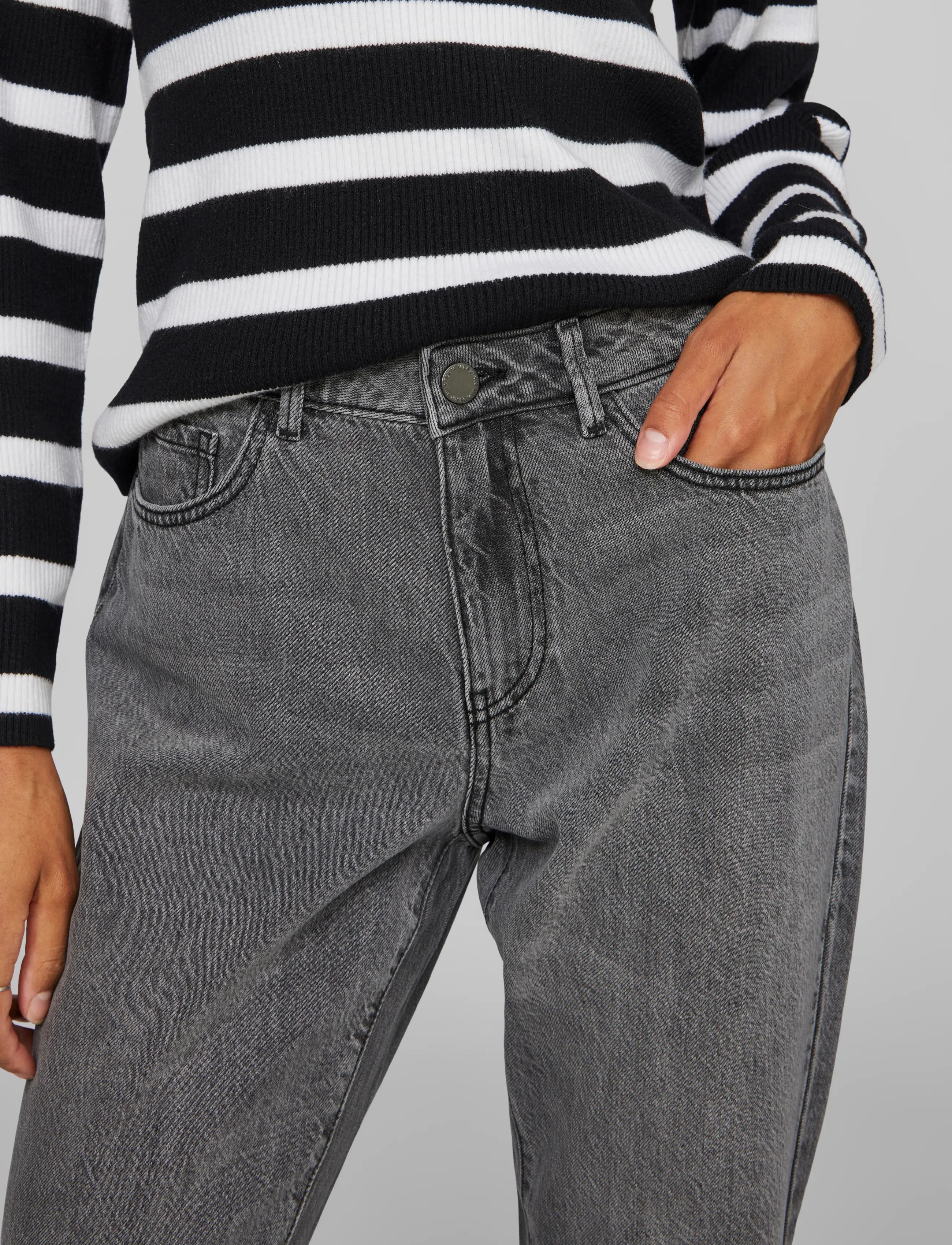 Vila - VIALICE RW JEANS MGD KIKIG2412 - straight jeans - medium grey denim - 5