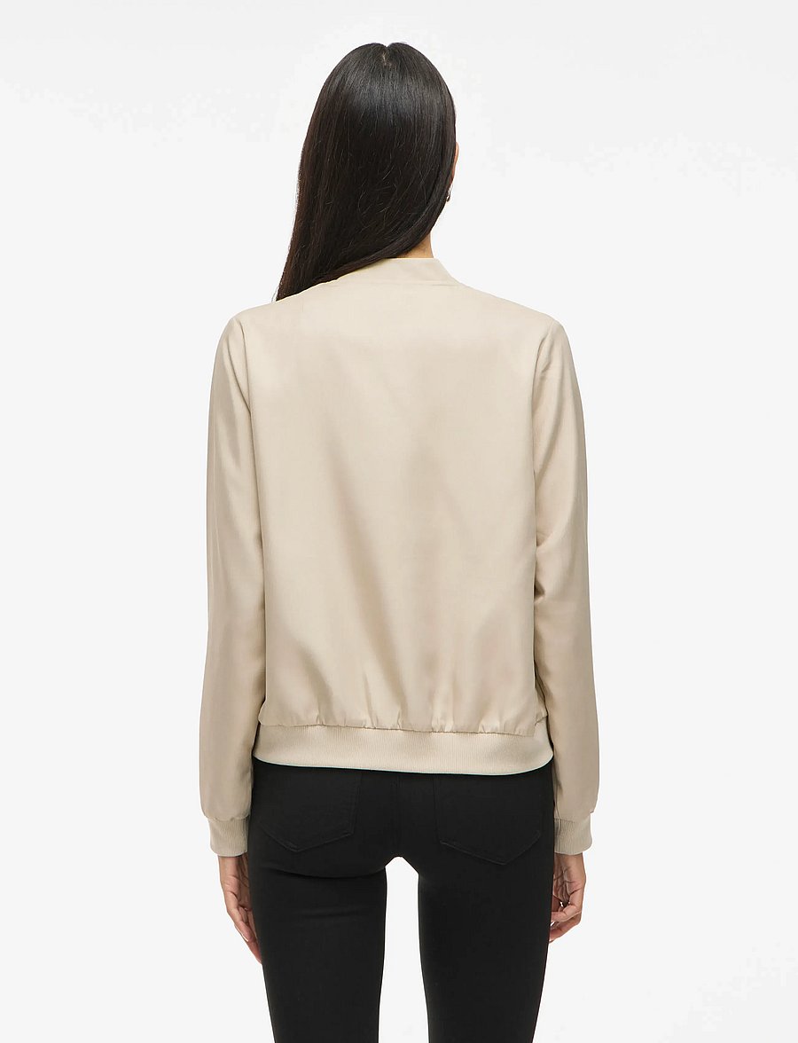 Vila - VIPAPAYA L/S BOMBER JACKET - NOOS - bomberjackor - cement - 3