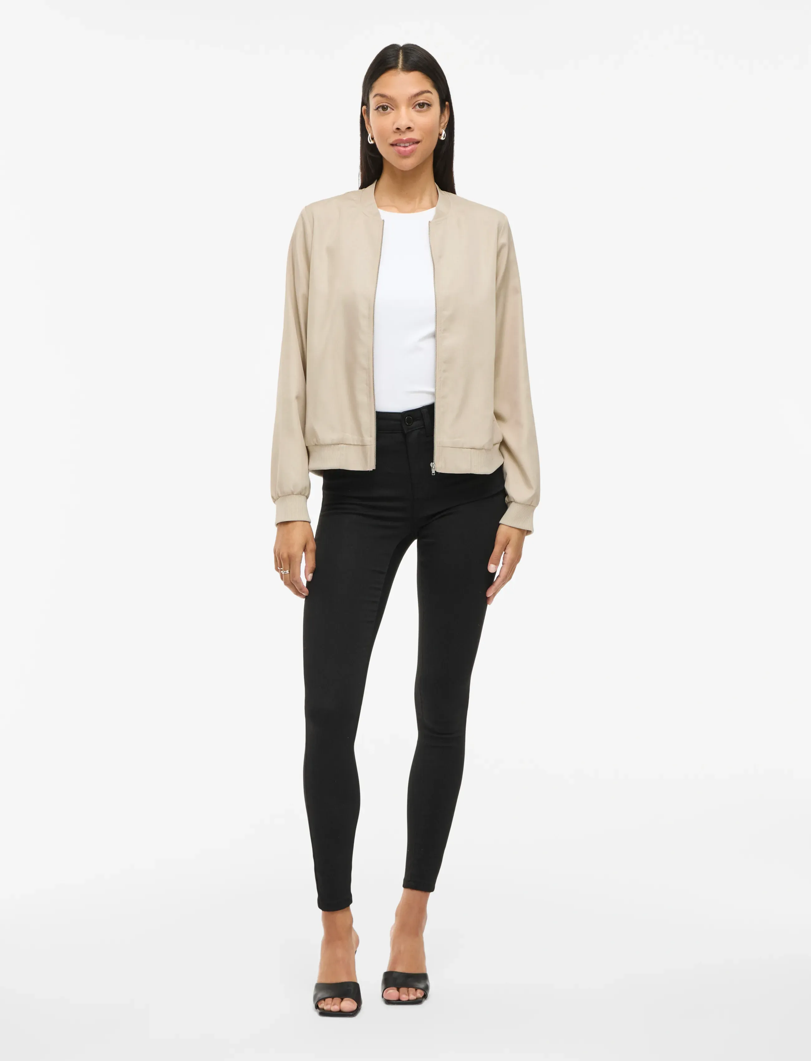 Vila - VIPAPAYA L/S BOMBER JACKET - NOOS - lette jakker - cement - 5
