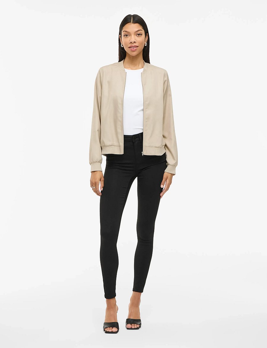Vila - VIPAPAYA L/S BOMBER JACKET - NOOS - bomberjackor - cement - 5