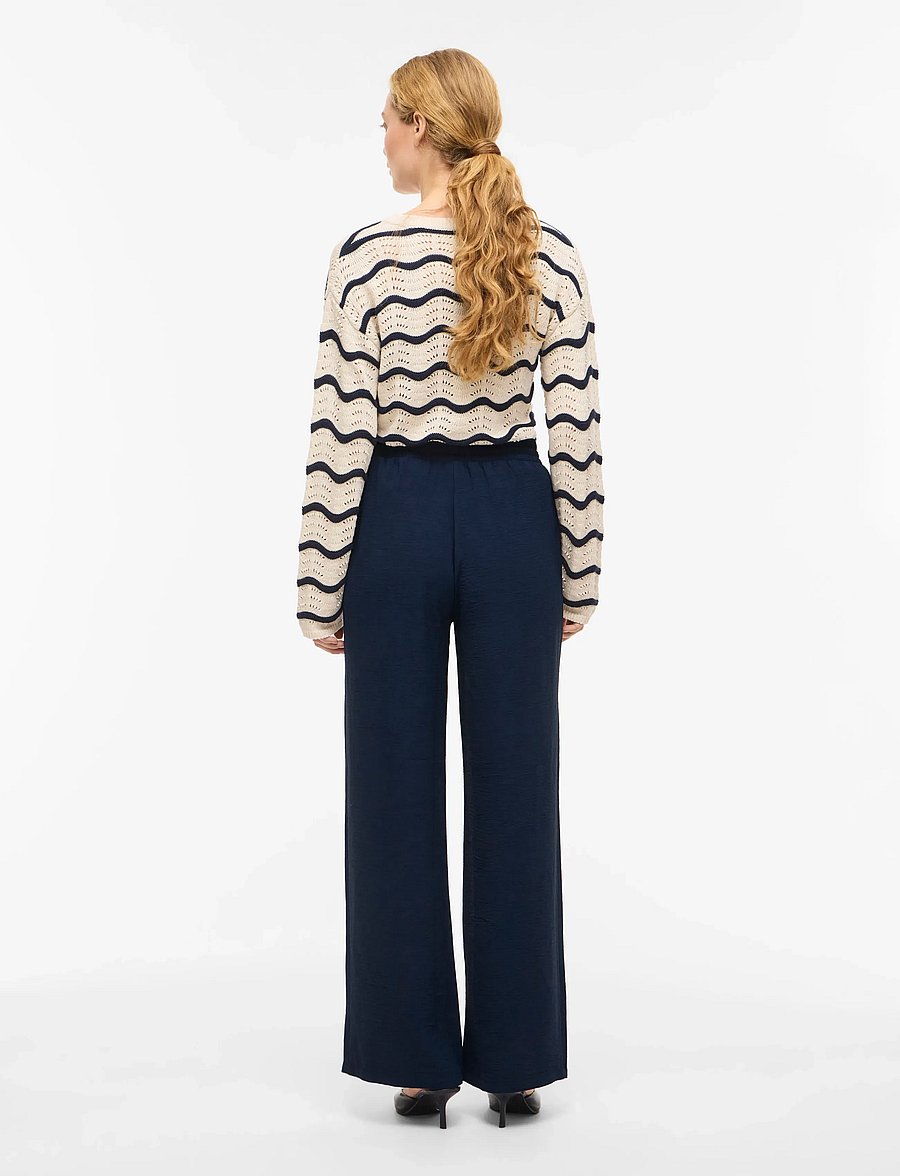 Vila - VIJOSA HW WIDE PANTS - NOOS - hosen mit weitem bein - navy blazer - 3