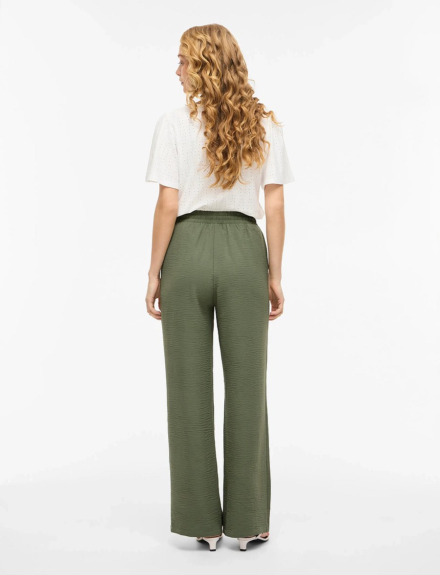 Vila - VIJOSA HW WIDE PANTS - NOOS - hosen mit weitem bein - olivine - 3