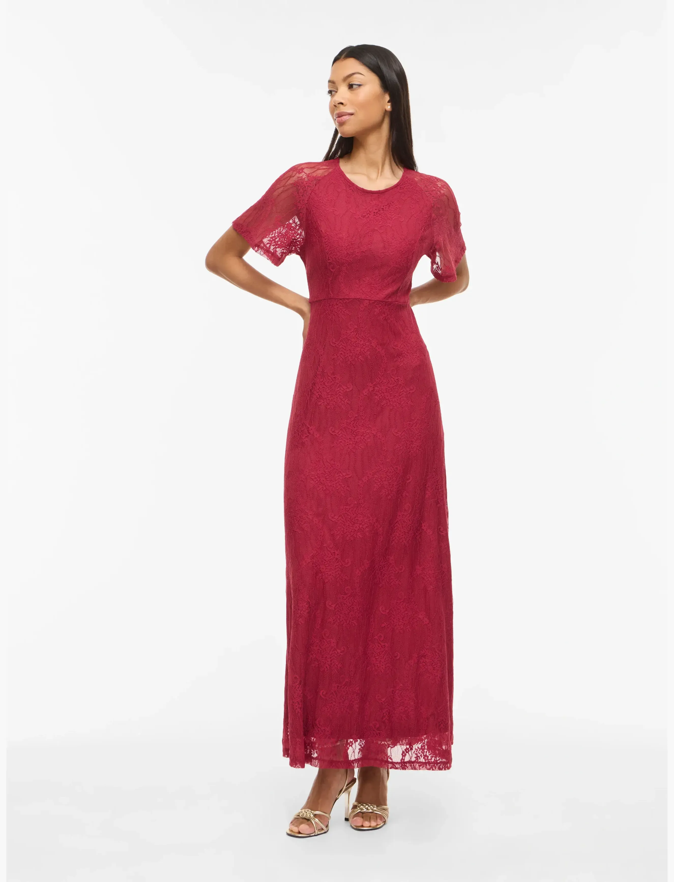 Vila - VIFEMMA S/S LACE DRESS - NOOS/OC - aftenkjoler - anemone - 4