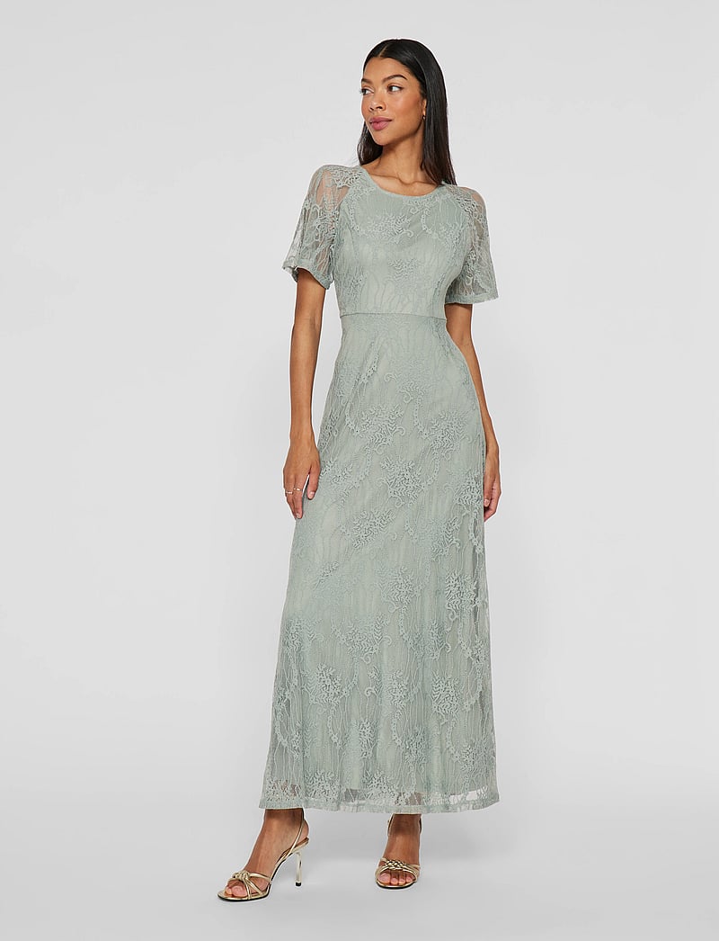 Vila - VIFEMMA S/S LACE DRESS - NOOS/OC - abendkleider - green milieu - 0